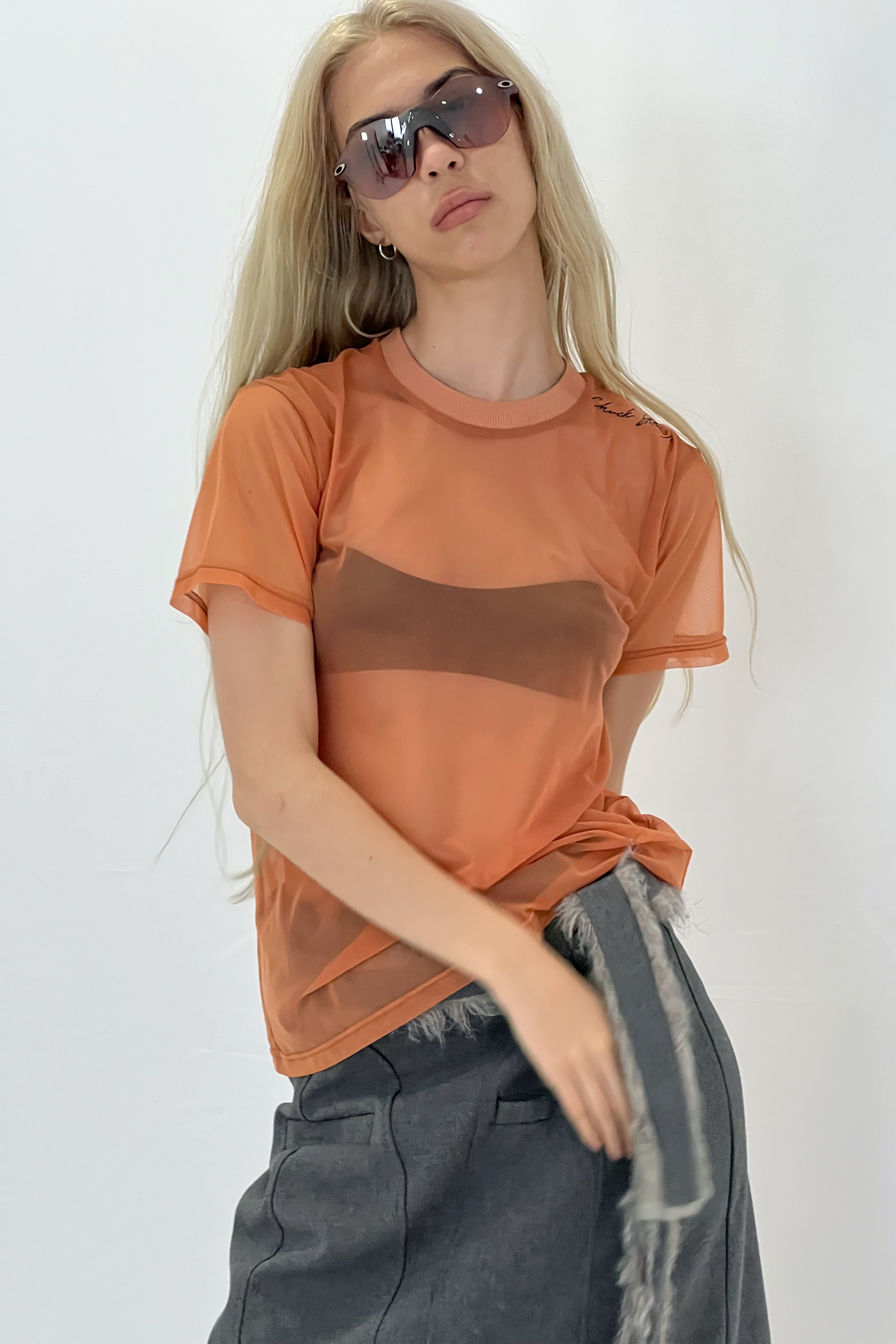 FAKE ID SHEER TEE / ORANGE