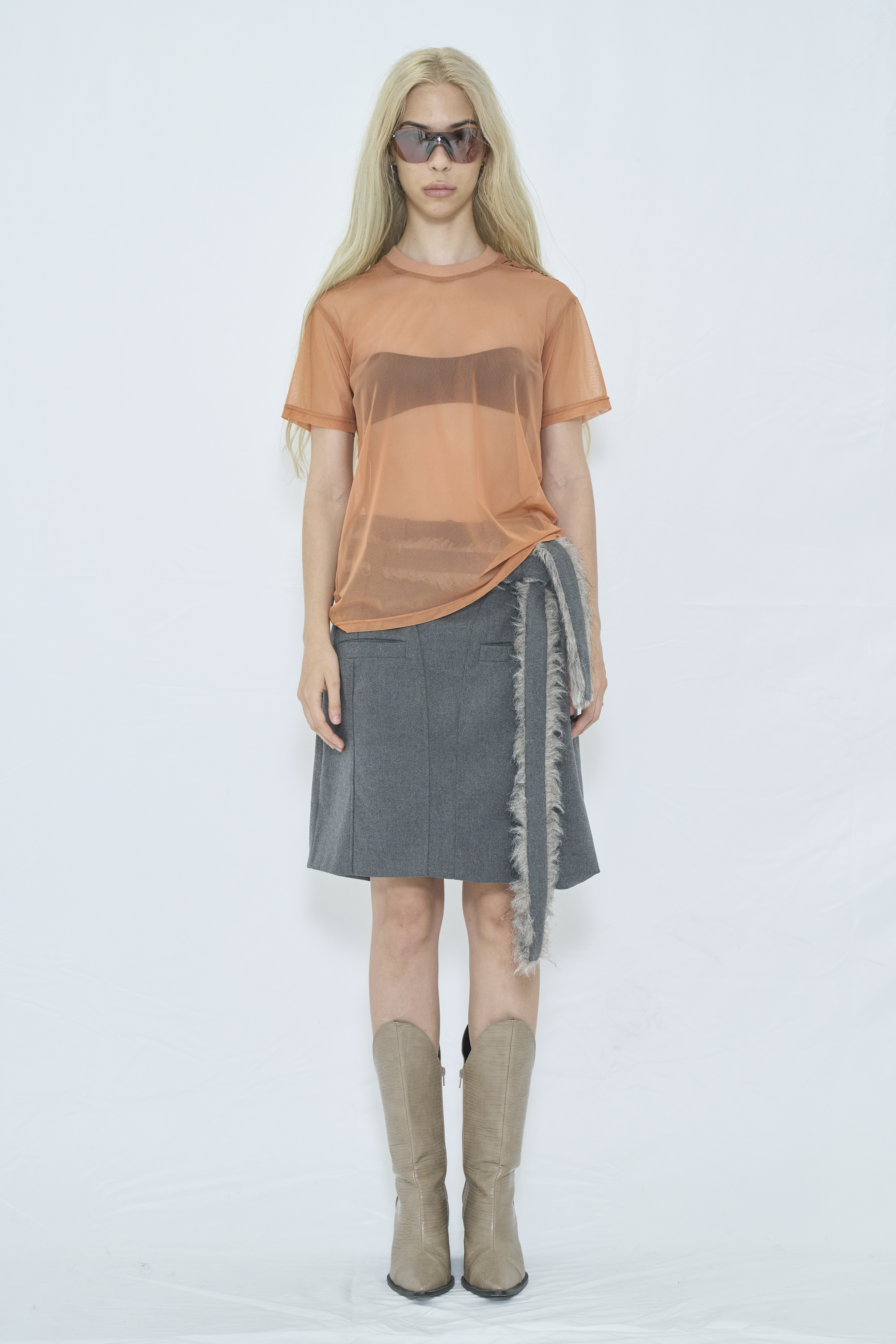FAKE ID SHEER TEE / ORANGE