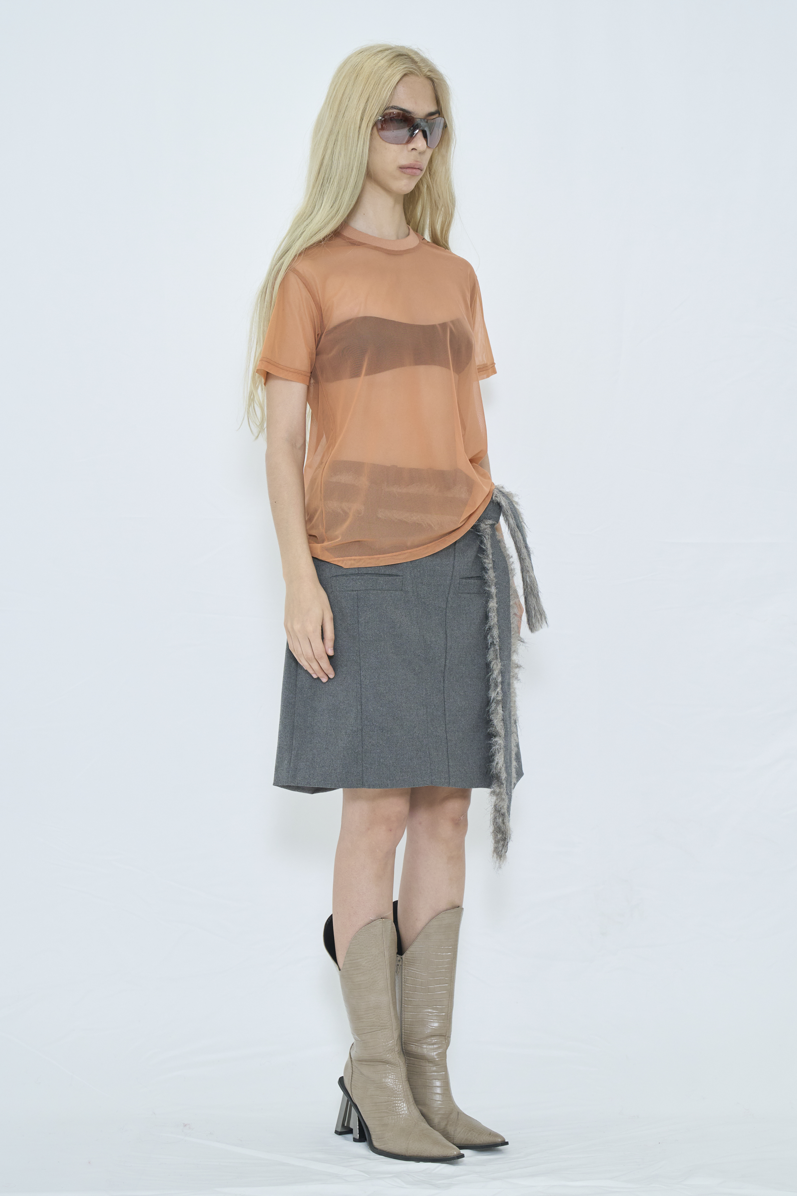 FAKE ID SHEER TEE / ORANGE