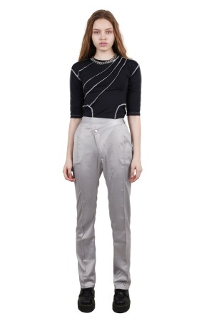 DEFORMATION SATIN PANTS / SILVER