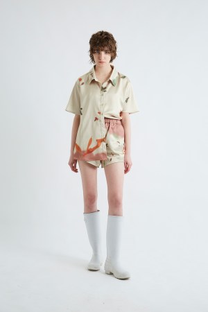 LEAF SATIN SHORT PANTS / IVORY