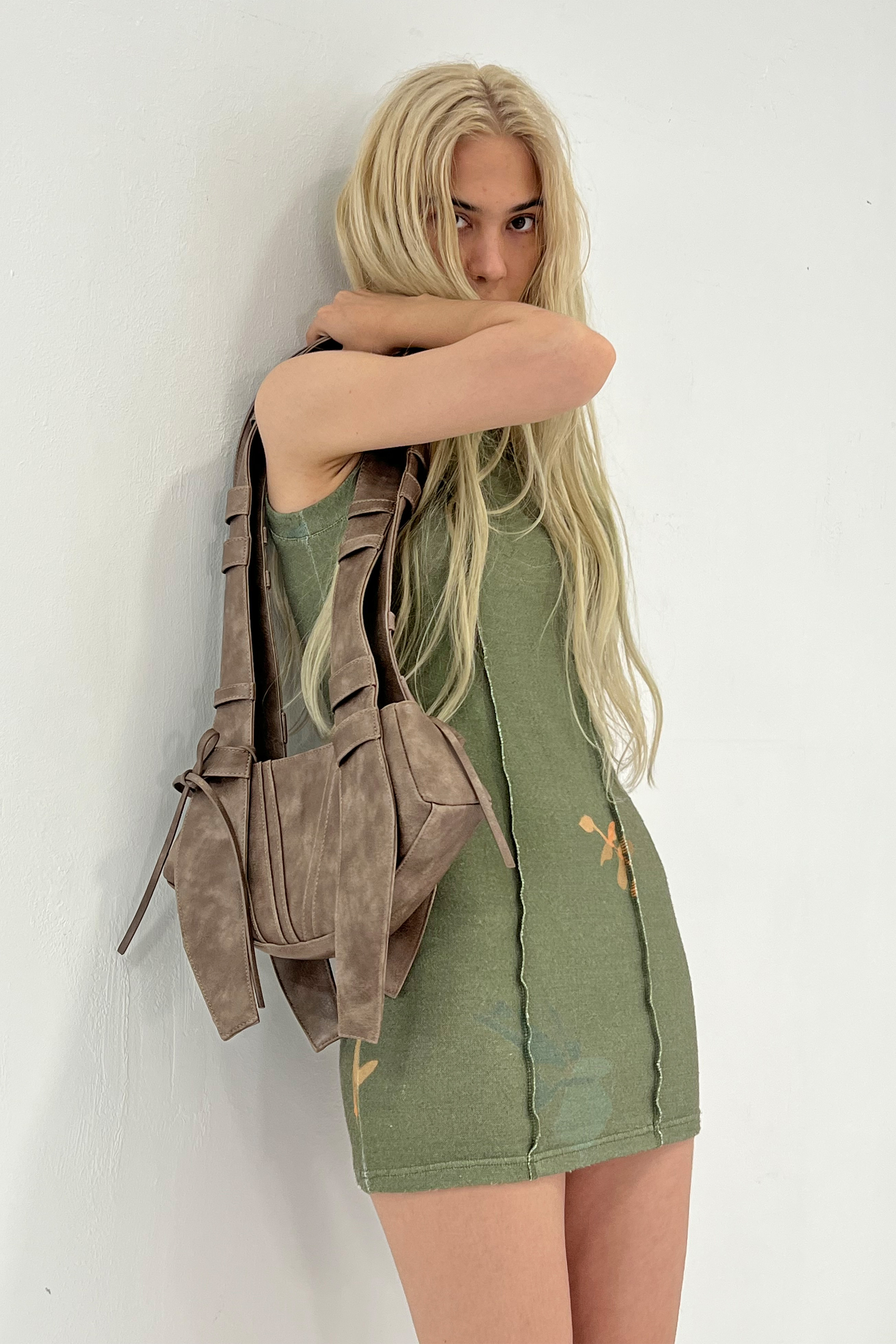 LEAF KNIT DRESS / GREEN