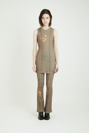 LEAF KNIT DRESS / BROWN