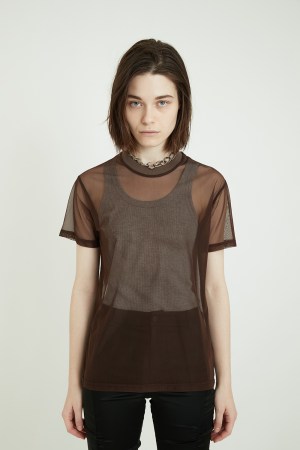FAKE ID SHEER TEE / BROWN