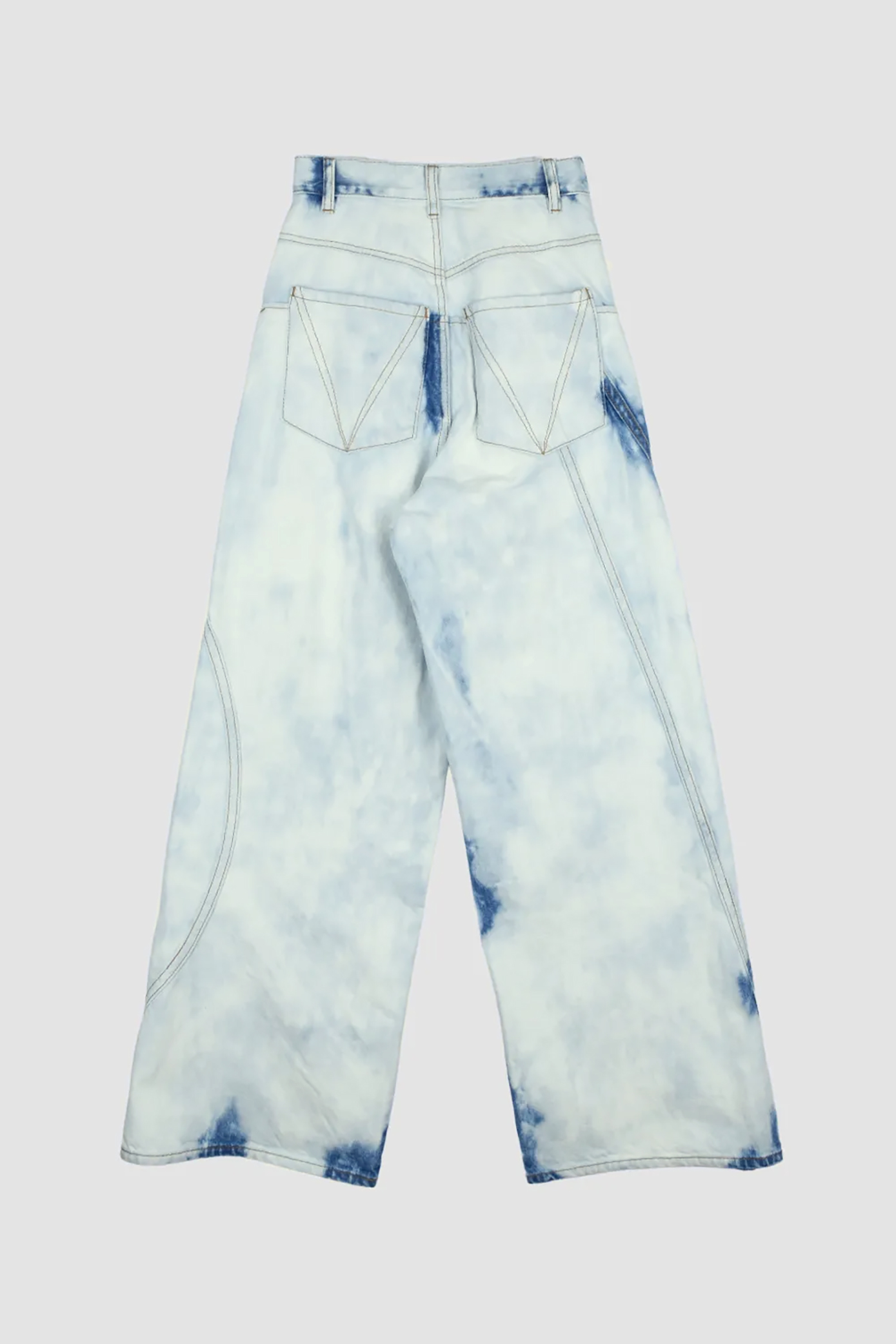 BLEACH WIDE DENIM PANTS / BLUE