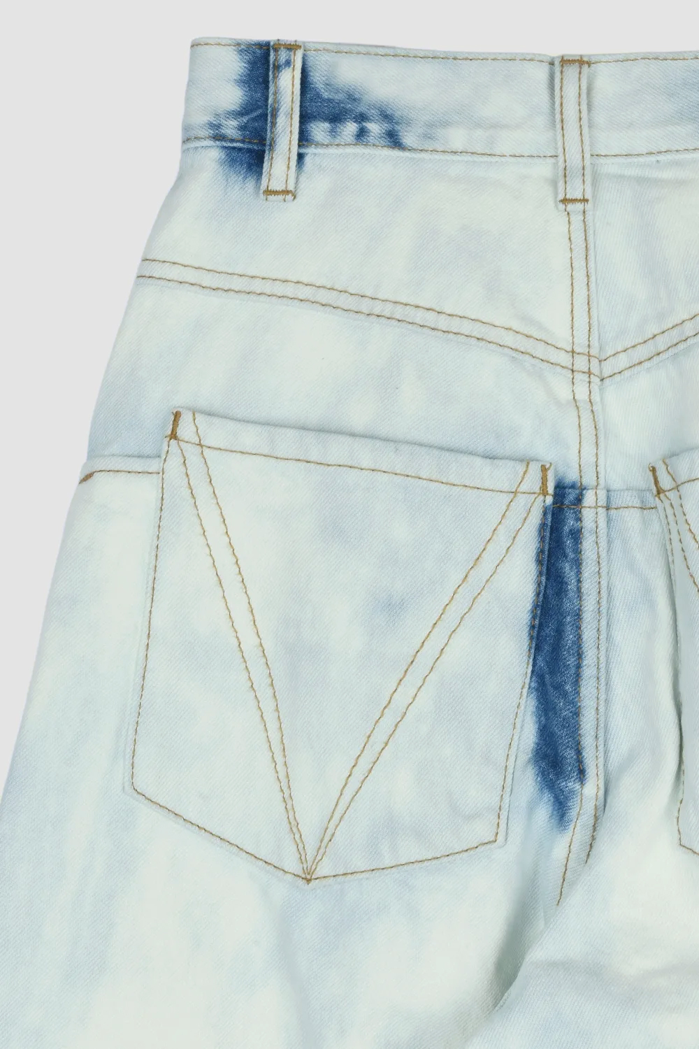 BLEACH WIDE DENIM PANTS / BLUE