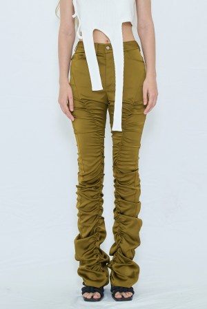 FLARE GATHER PANTS / KHAKI