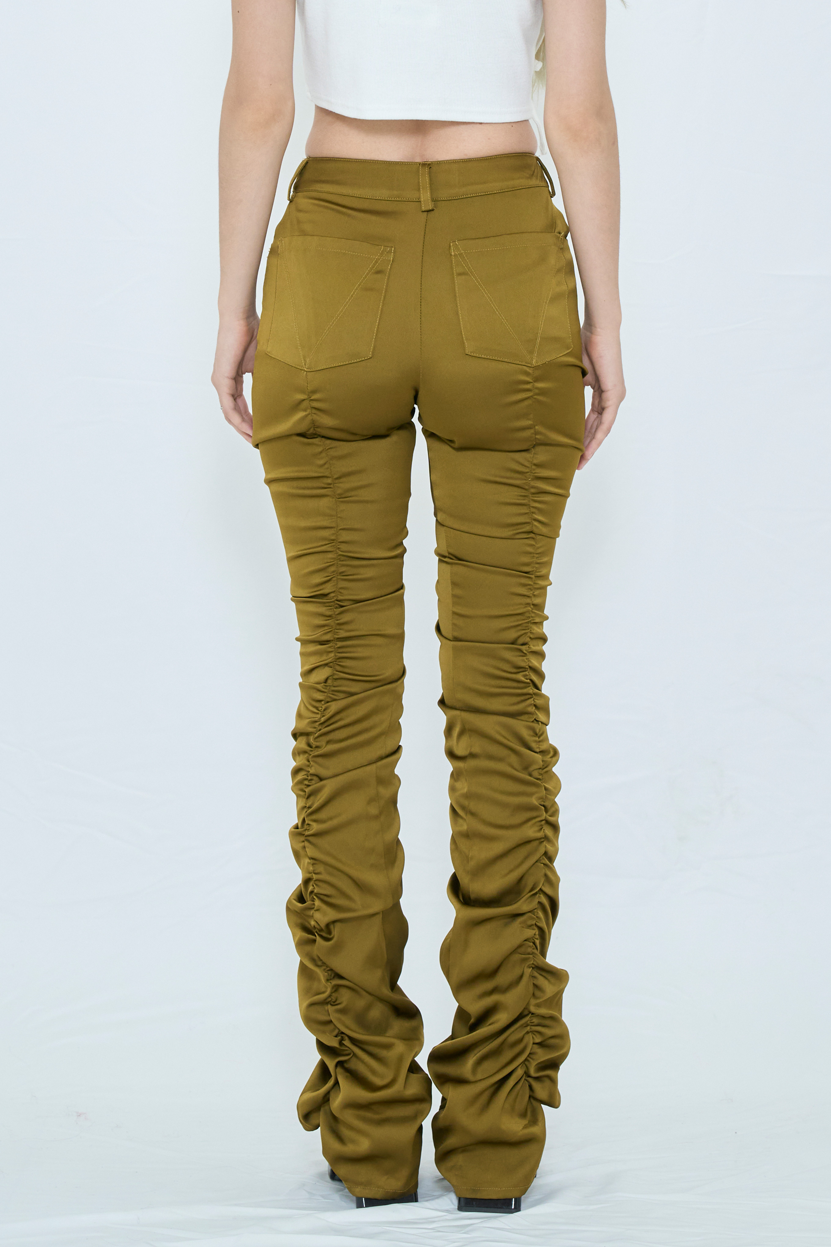 FLARE GATHER PANTS / KHAKI