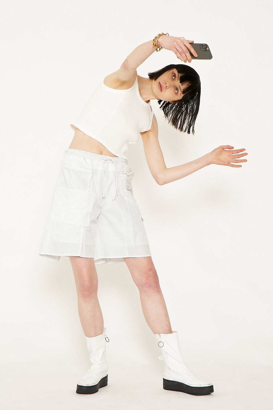 CONSTRUCTIVE HALF PANTS / WHITE
