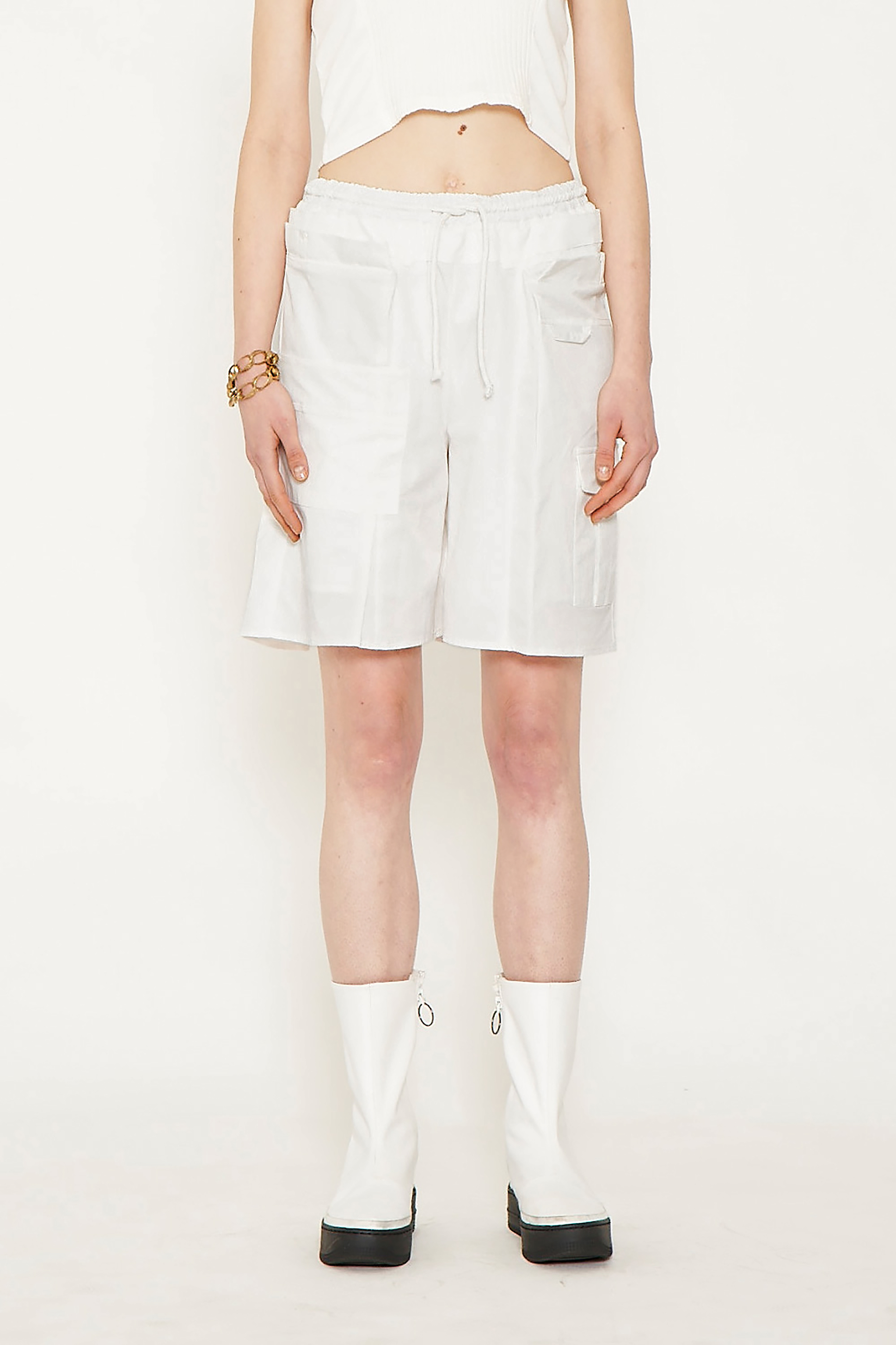 CONSTRUCTIVE HALF PANTS / WHITE