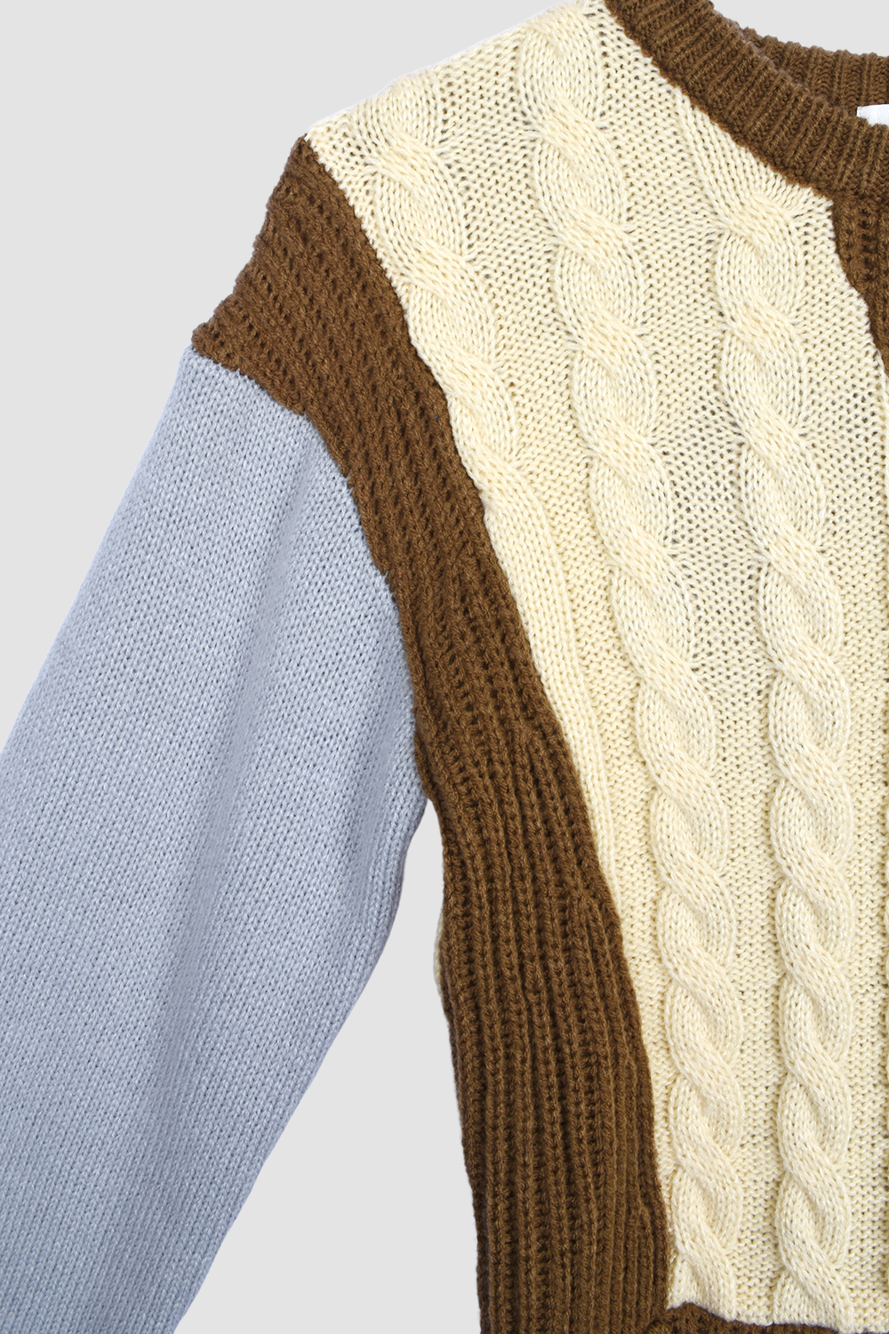 SWITCHING COLOR KNIT / BROWN
