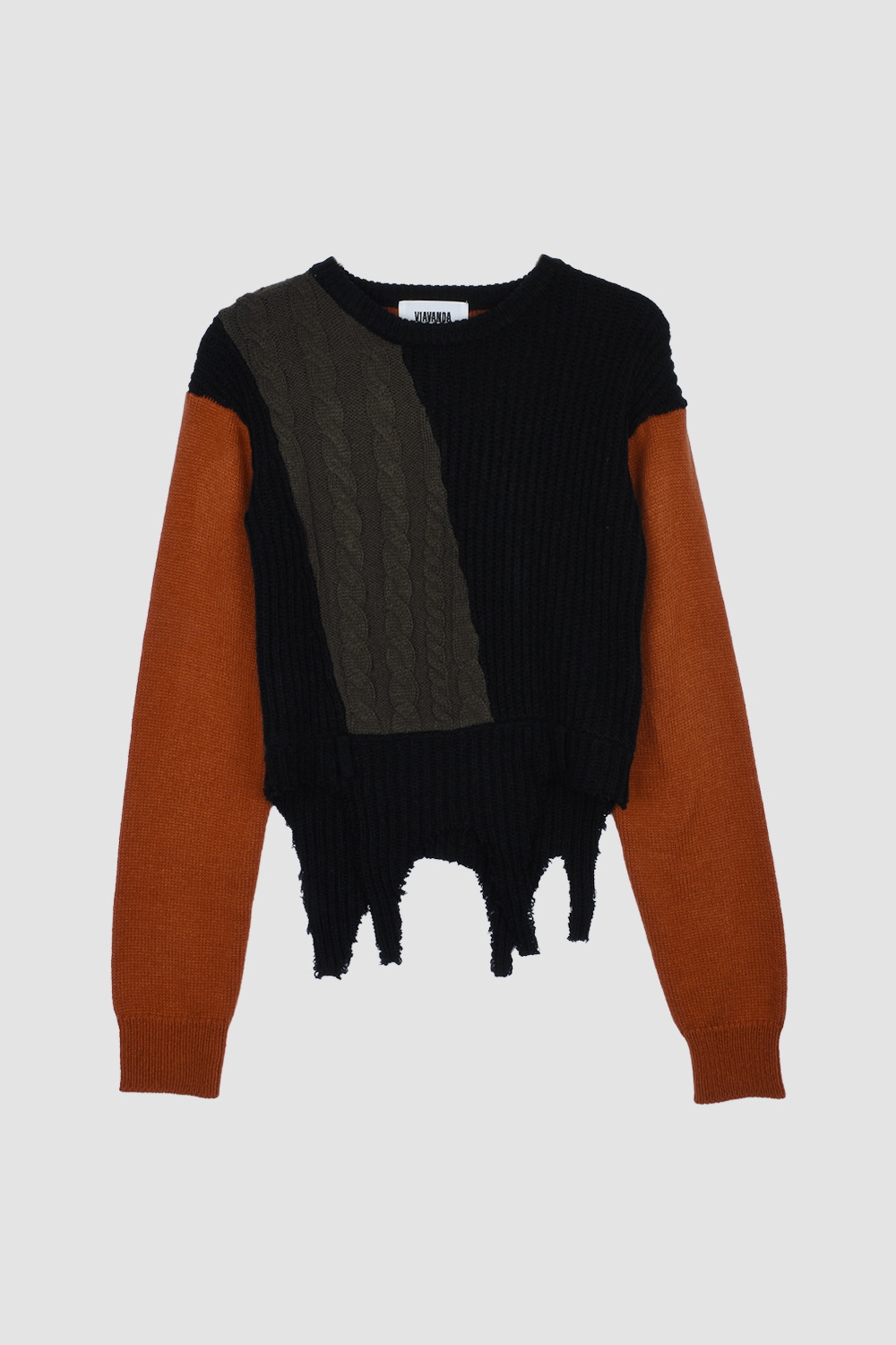 SWITCHING COLOR KNIT / BLACK