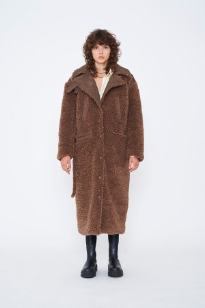 TEDDY BEAR LONG COAT / BROWN