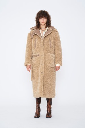 TEDDY BEAR LONG COAT / BEIGE