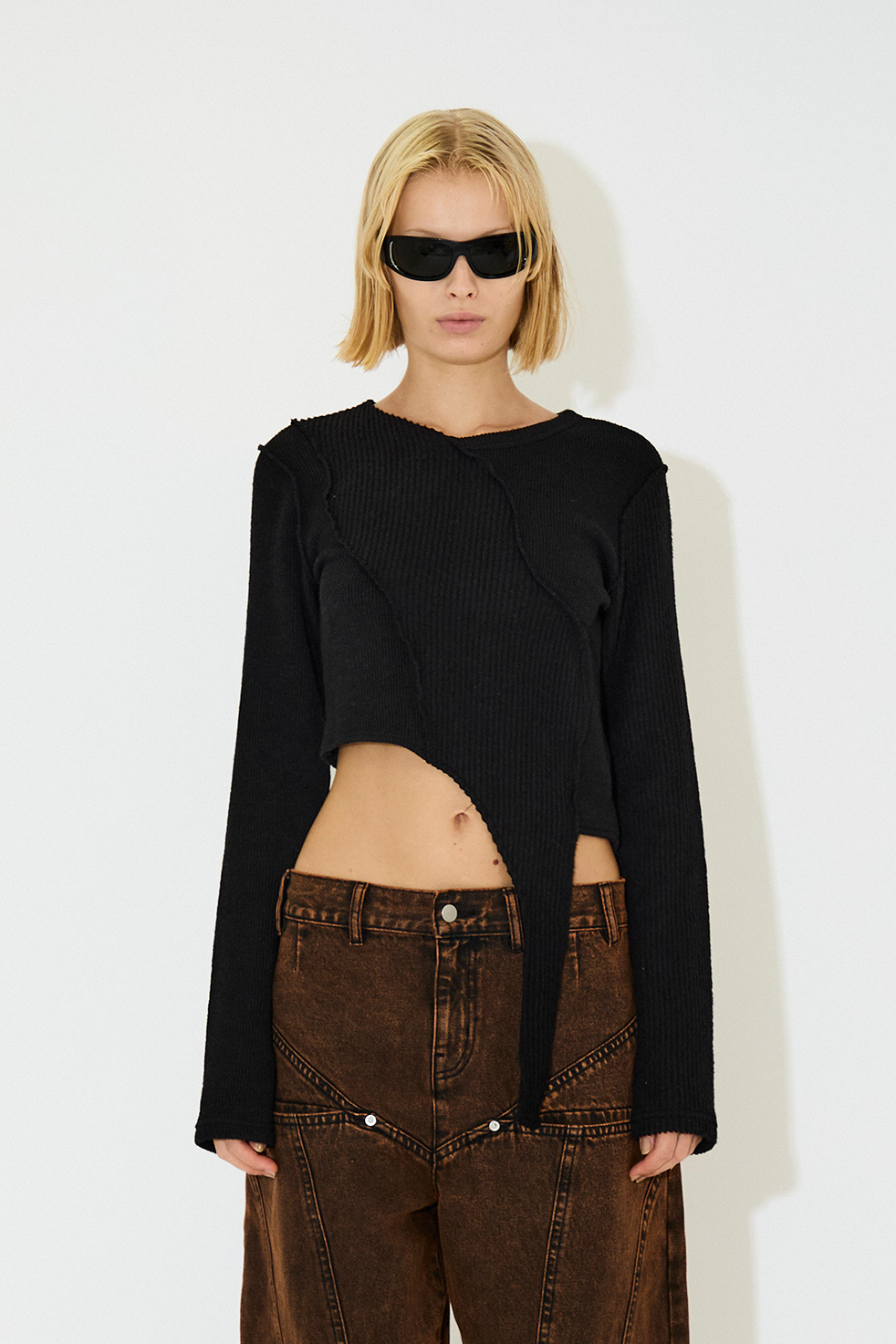 DEFORMATION LONG SLEEVE KNIT / BLACK