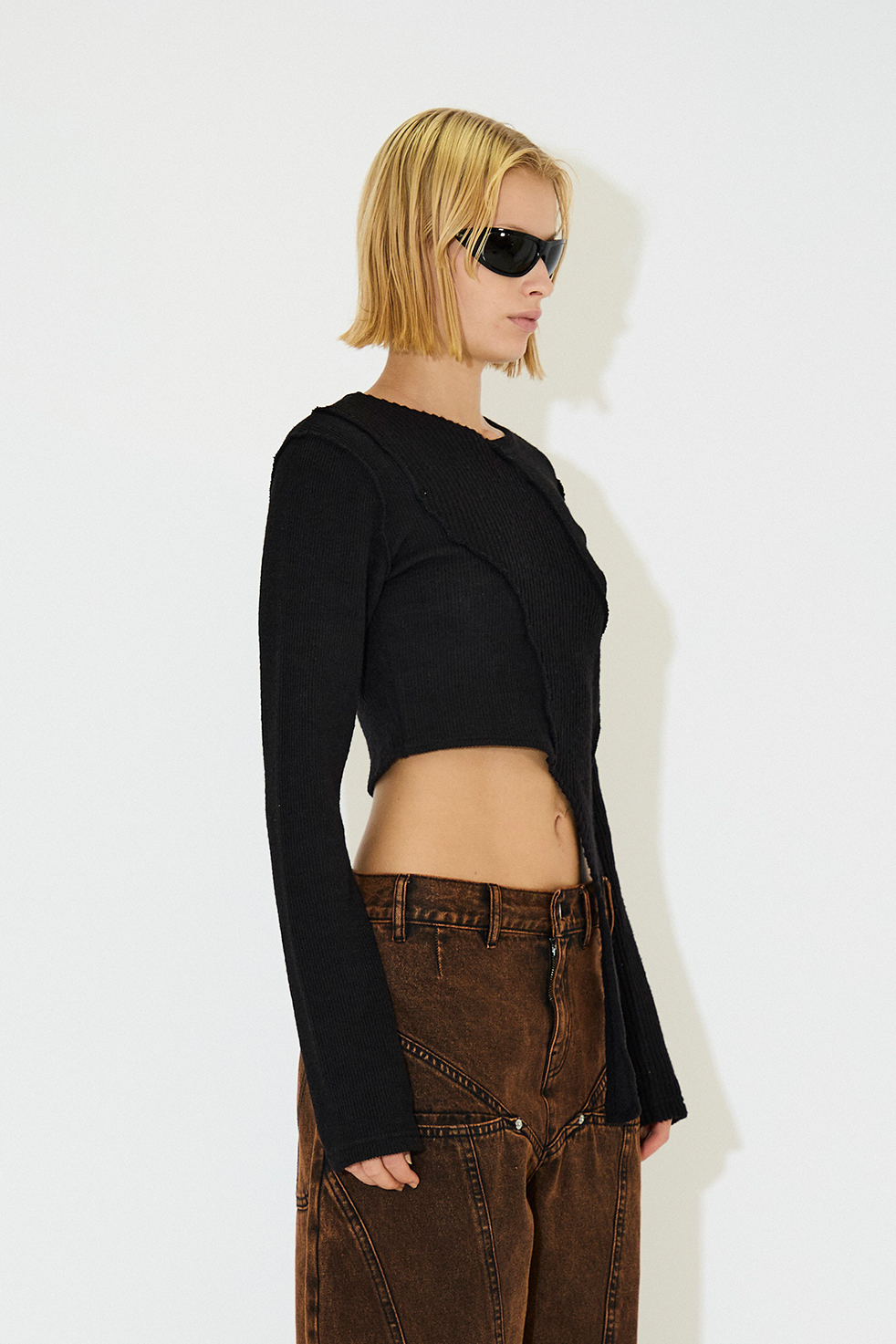 DEFORMATION LONG SLEEVE KNIT / BLACK