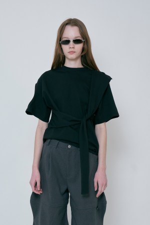 4WAY HOLLOW TEE / BLACK