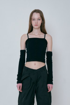 ARM SLEEVE BRA CAMISOLE / BLACK