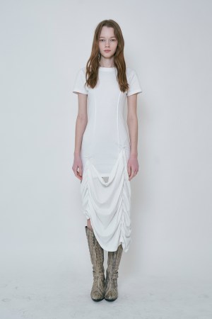 DROOP LINE TEE DRESS / WHITE