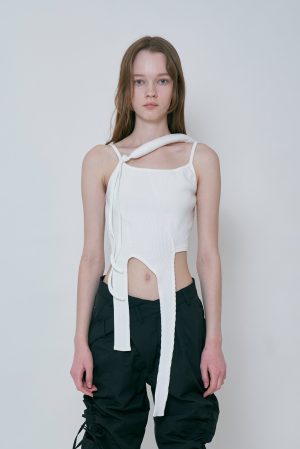 DEFORMATION PUFF CAMISOLE / WHITE