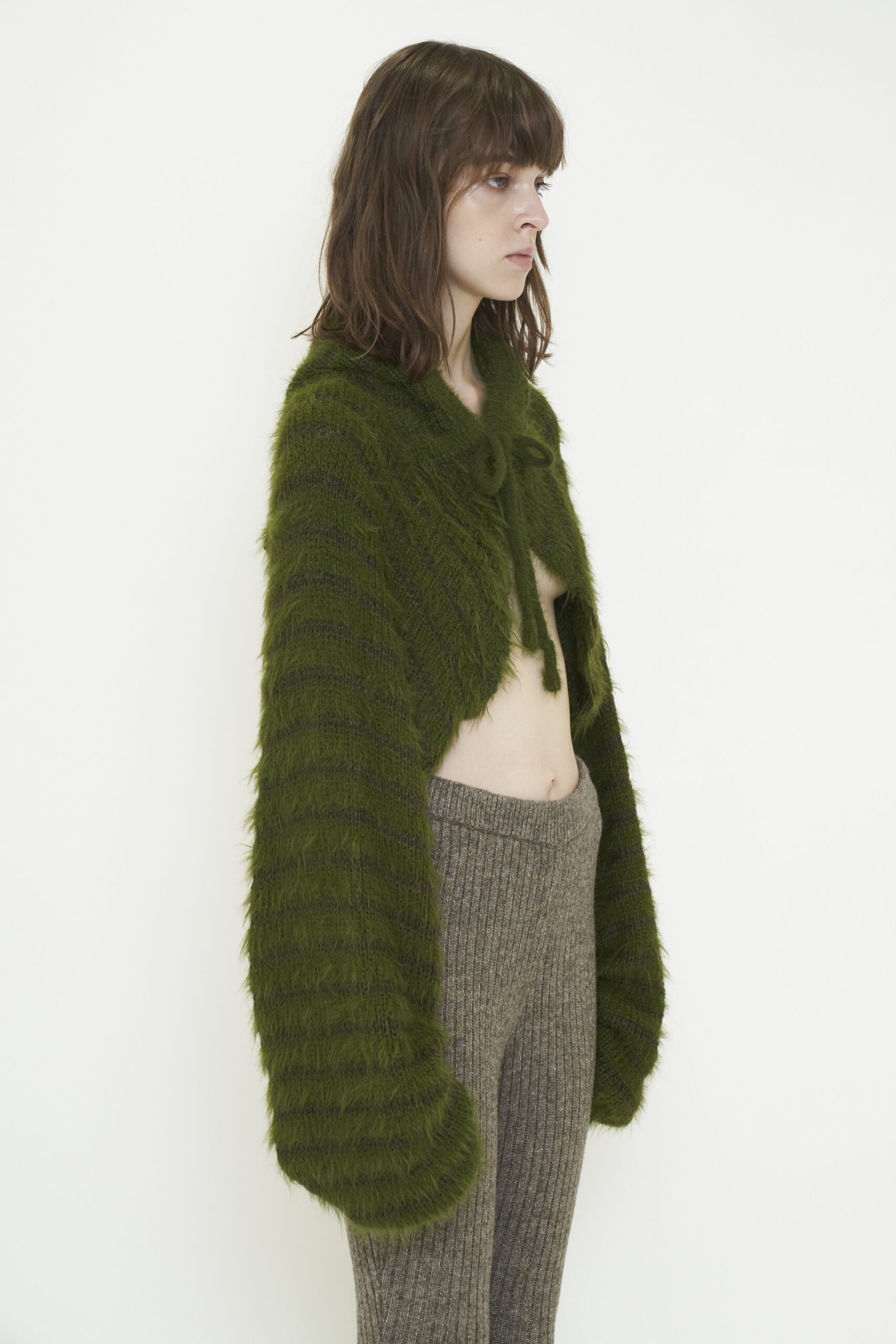 2WAY HOODED MUFFLER KNIT / KHAKI