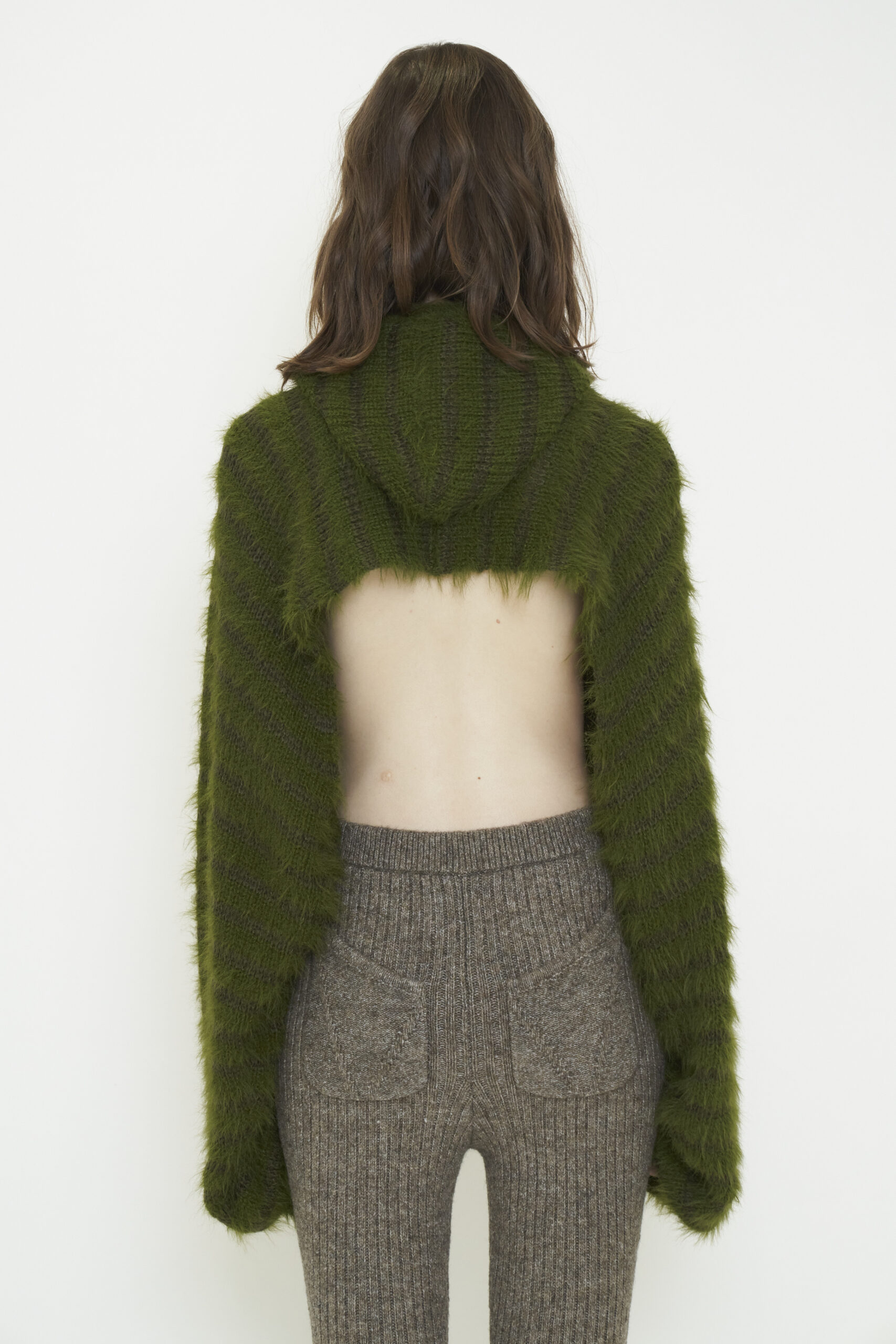 2WAY HOODED MUFFLER KNIT / KHAKI