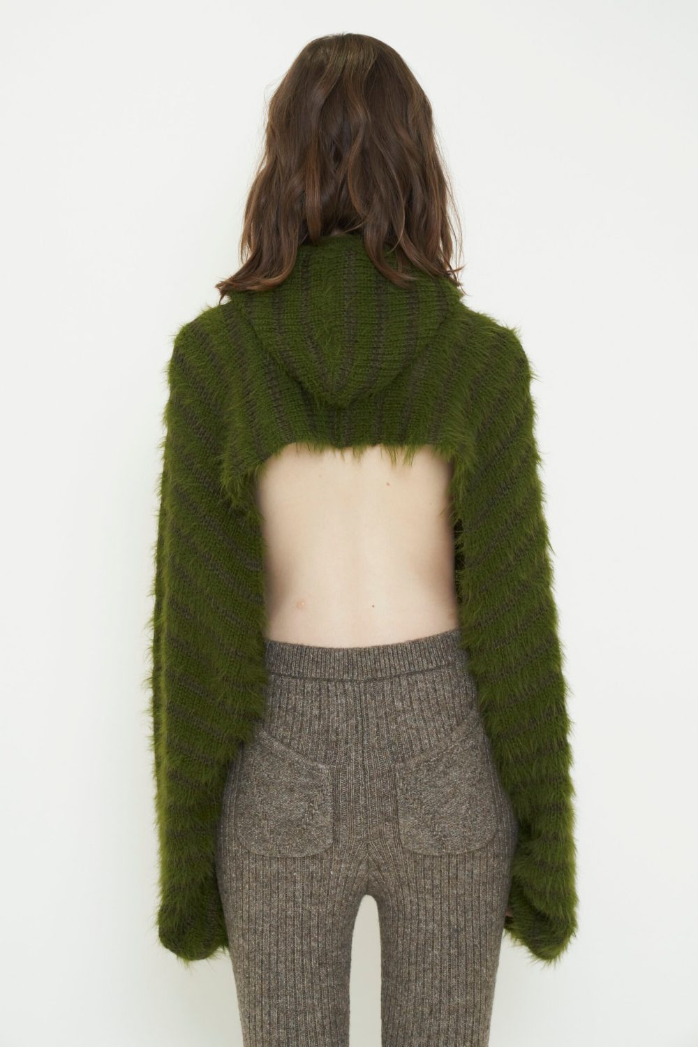 2WAY HOODED MUFFLER KNIT / KHAKI – VIAVANDA