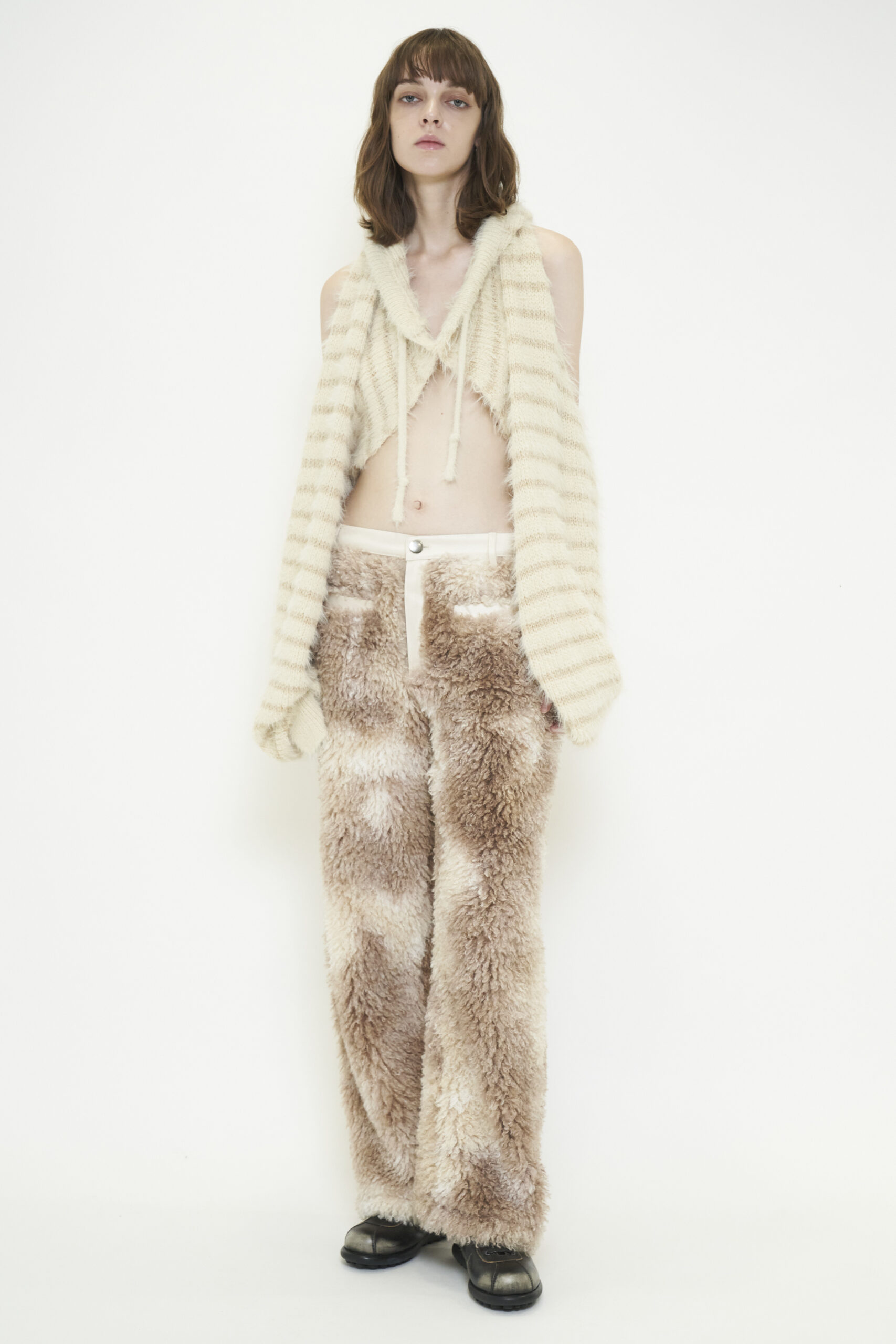 【POP UP】FAKE FUR STRAIGHT PANTS / IVORY