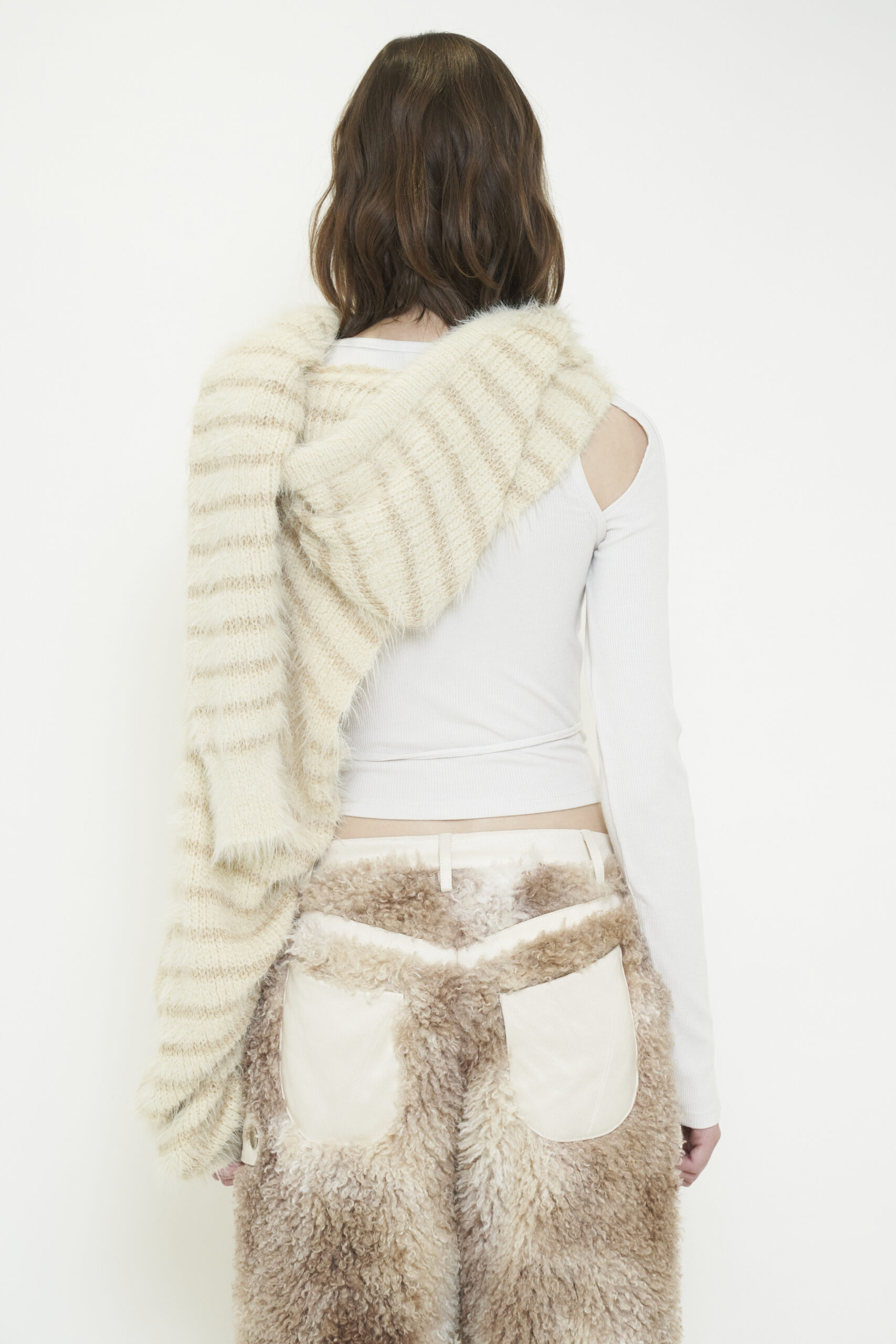2WAY HOODED MUFFLER KNIT / IVORY