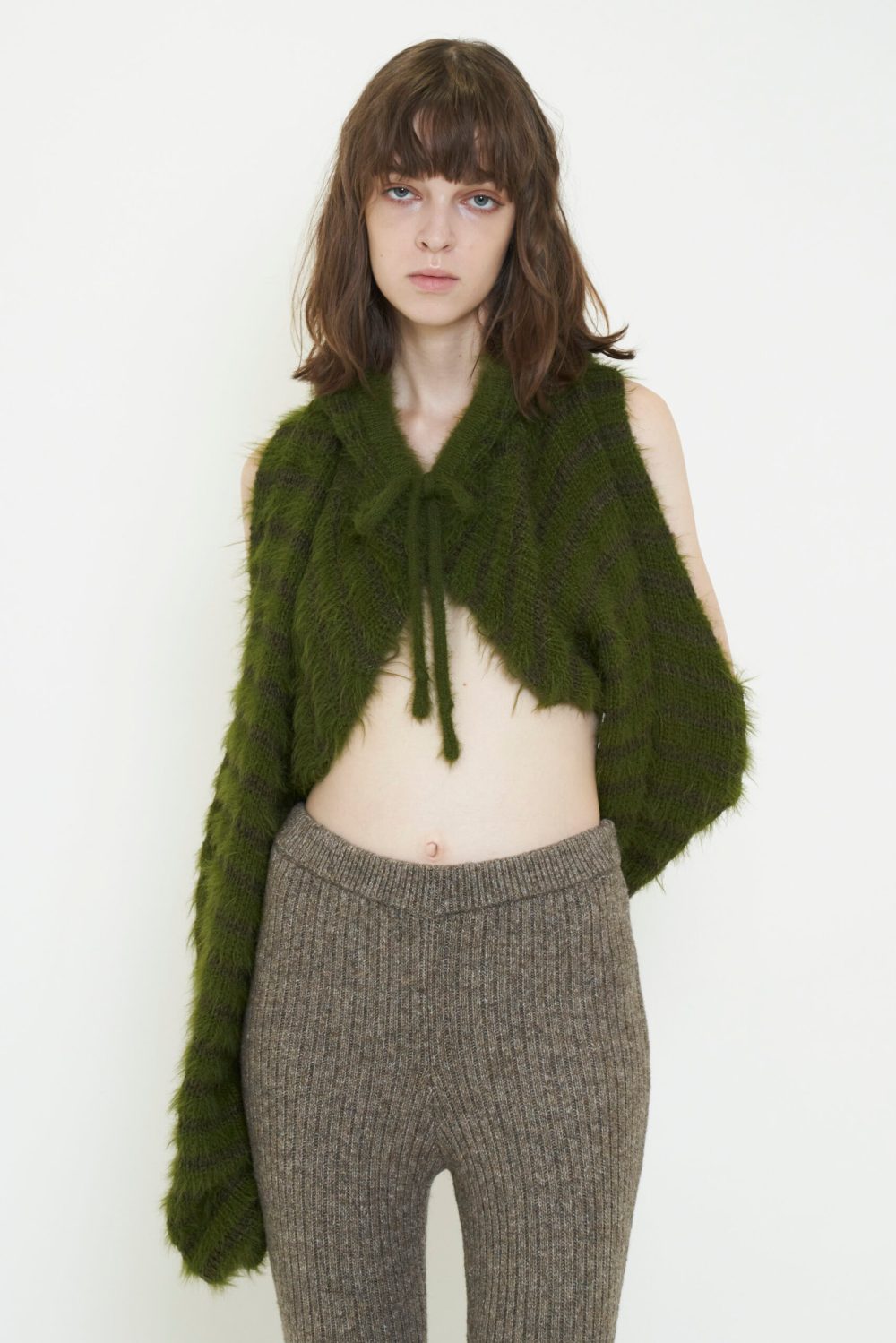 2WAY HOODED MUFFLER KNIT / KHAKI – VIAVANDA
