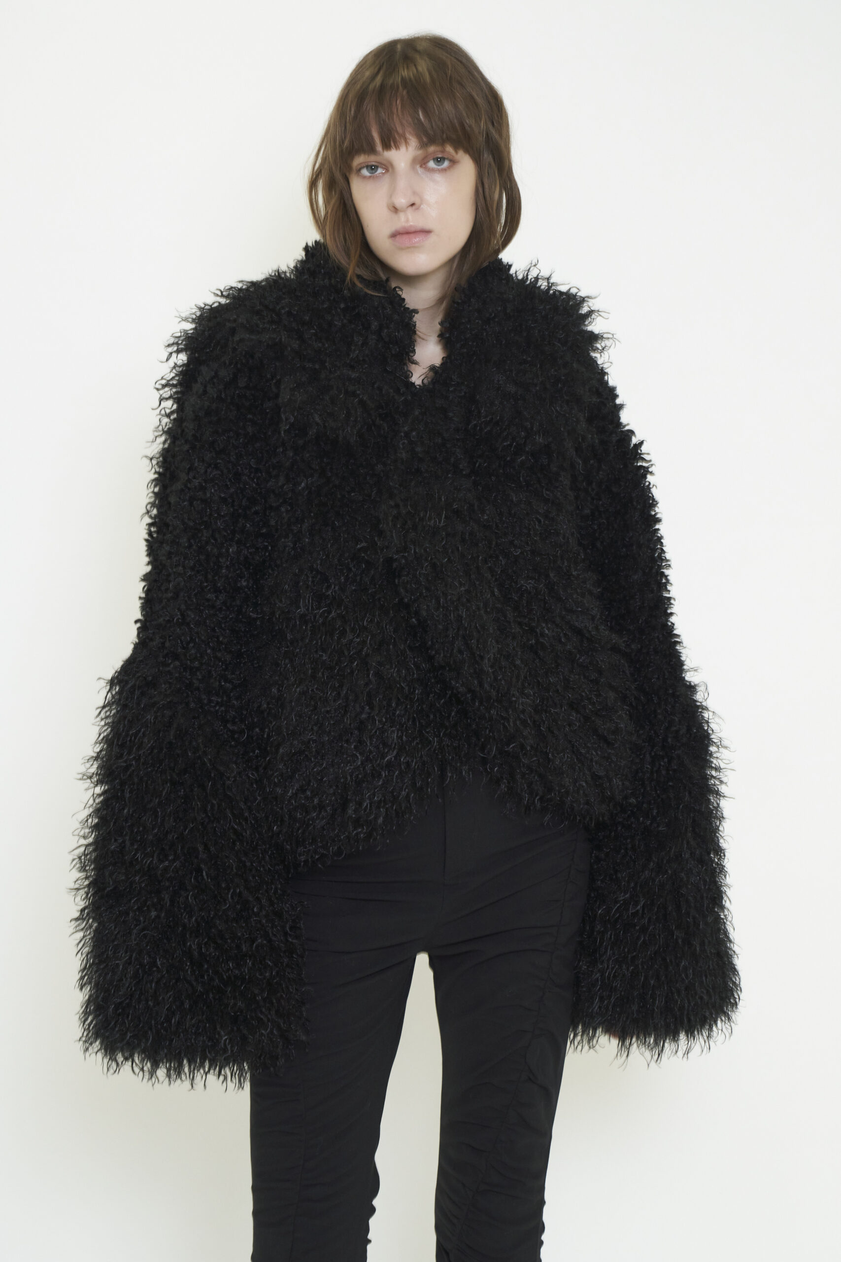【POP UP】ECO FUR ASYMMETRIC JACKET / BLACK