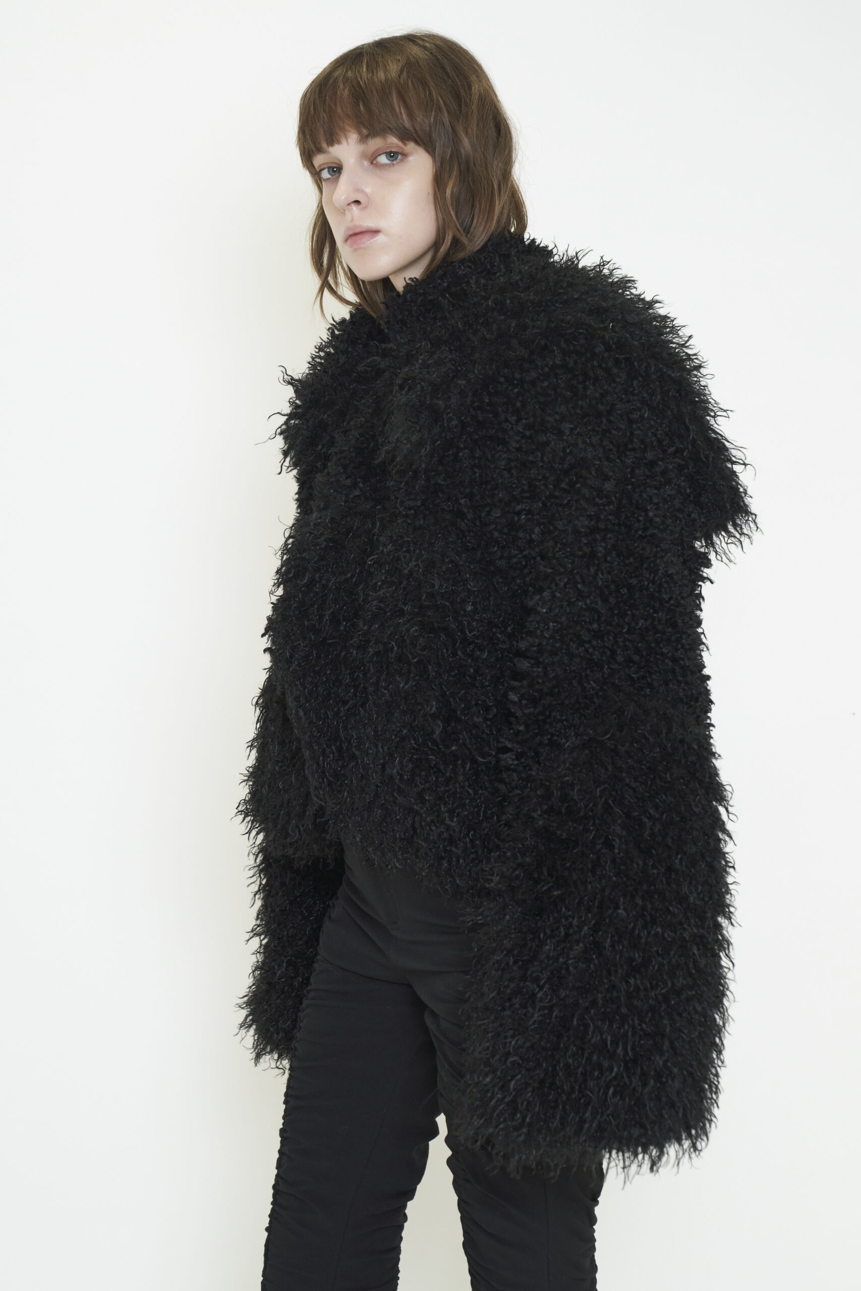 【POP UP】ECO FUR ASYMMETRIC JACKET / BLACK