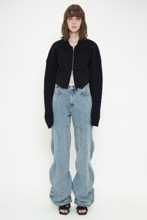 SPIRAL DENIM PANTS / BLUE