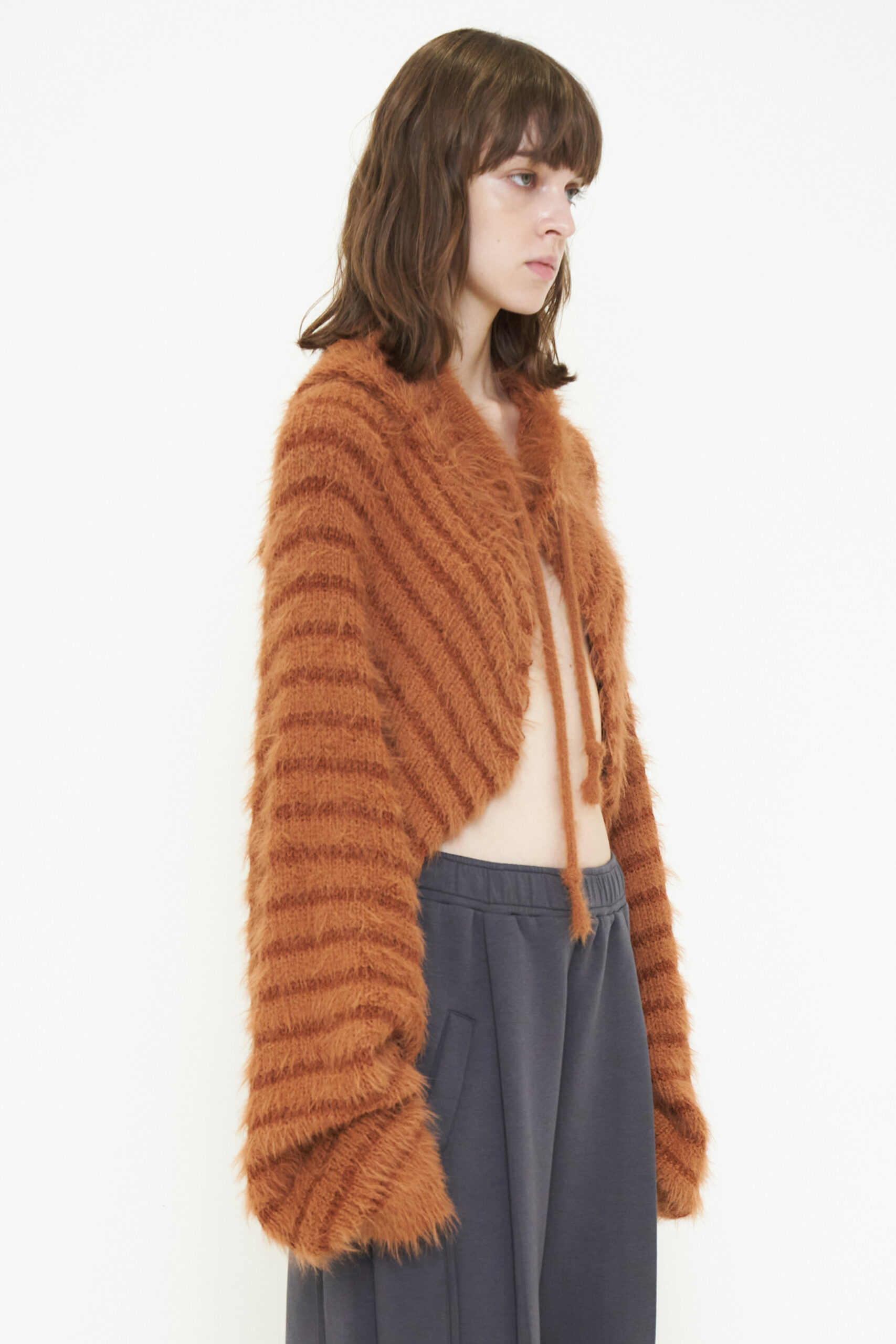 2WAY HOODED MUFFLER KNIT / ORANGE