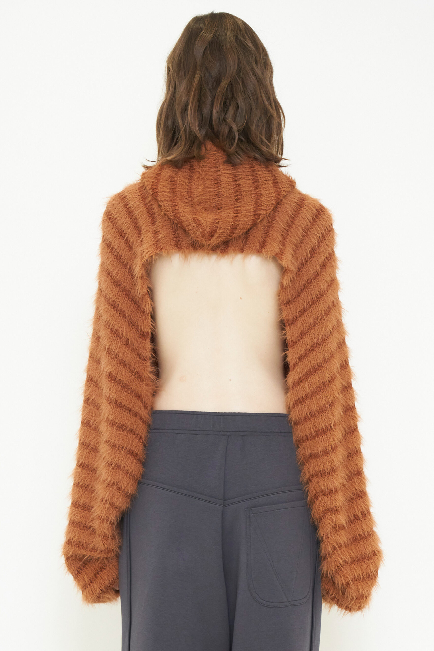 2WAY HOODED MUFFLER KNIT / ORANGE