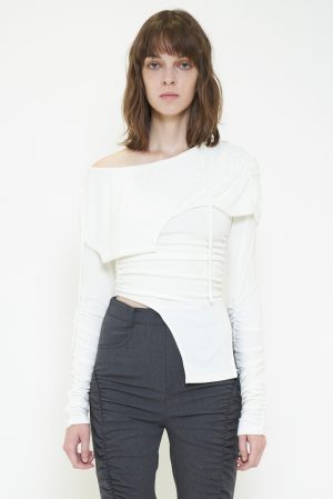 DEFORMATION OFF SHOULDER TOP / WHITE