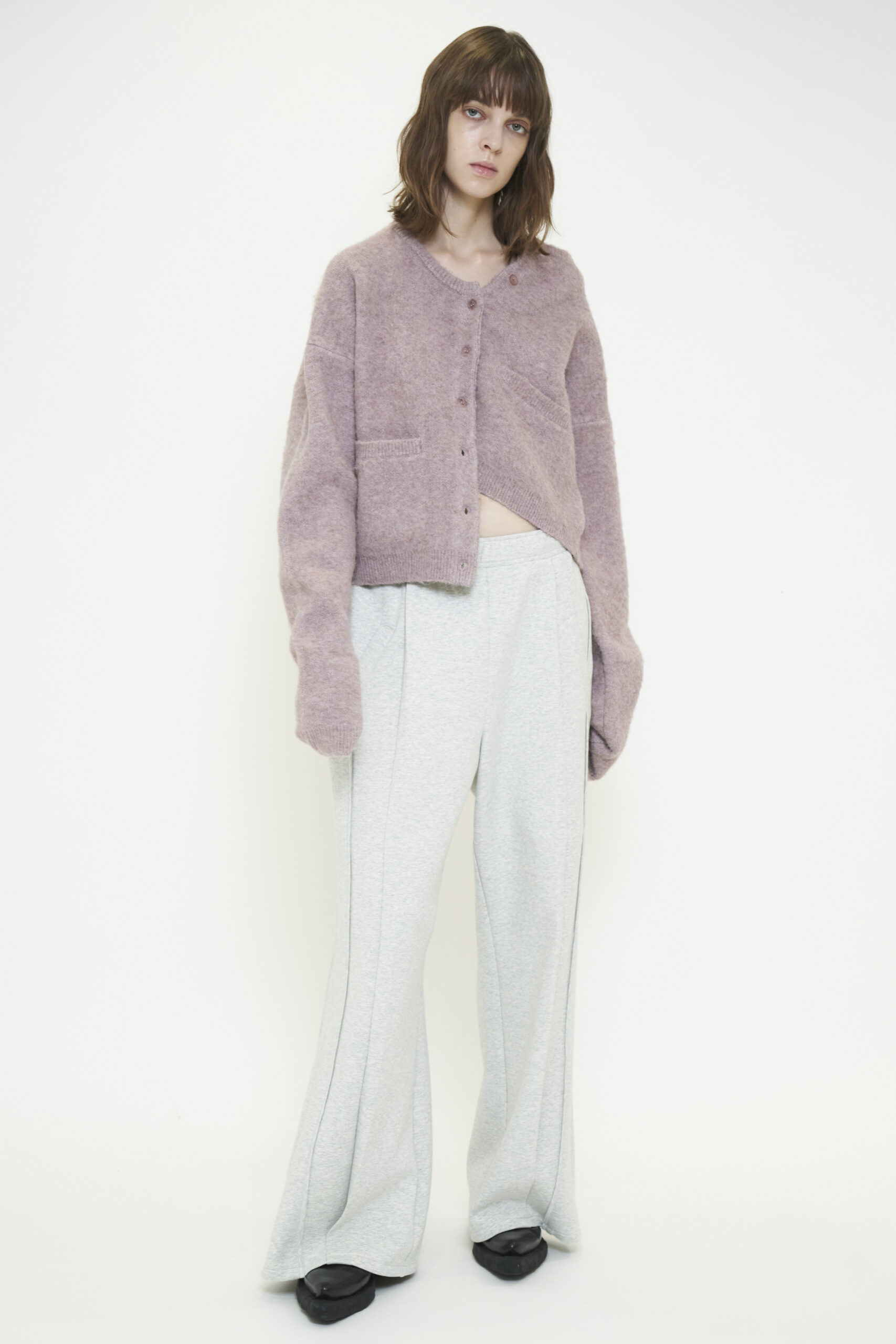 FLUFFY KNIT CARDIGAN / PINK