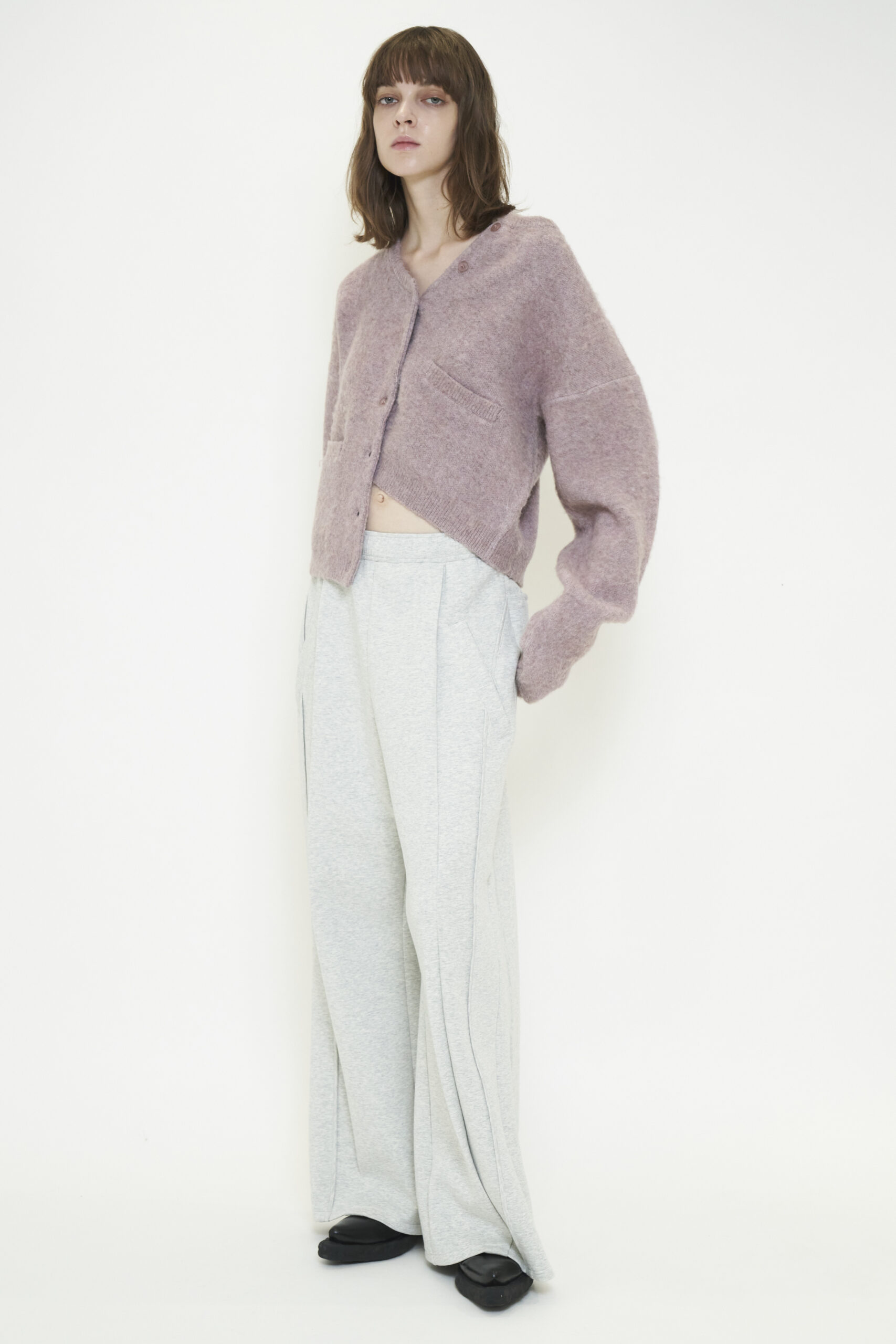 FLUFFY KNIT CARDIGAN / PINK