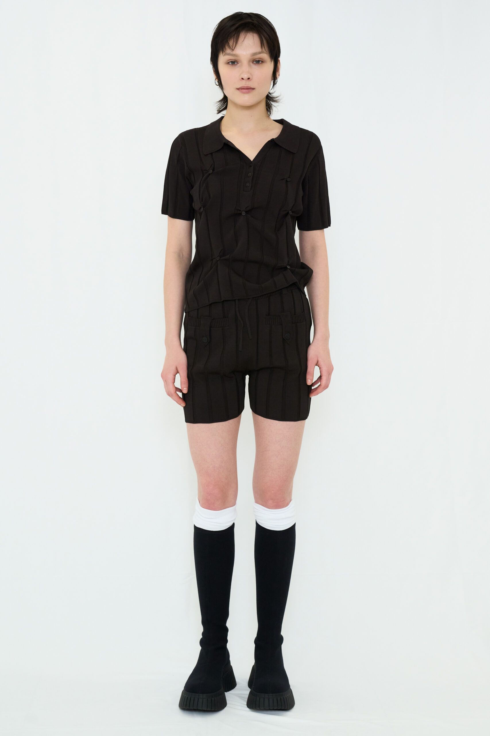 【POP UP】SMOOTH KNIT SHORT PANTS / CHARCOAL