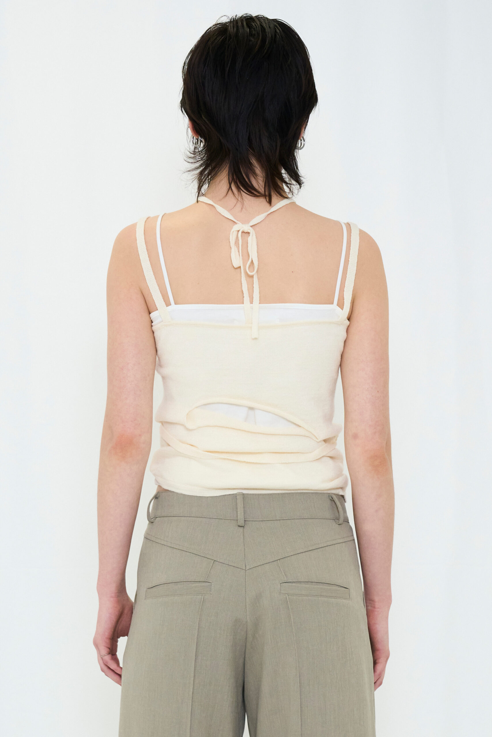 【POP UP】 LAYERED KNIT CAMISOLE / IVORY