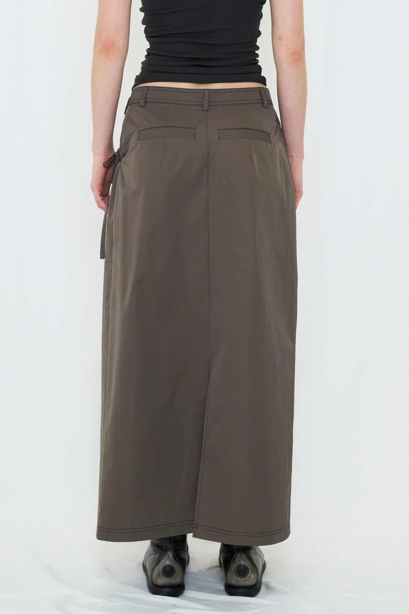 【POP UP】WRAP MAXI SKIRT / GRAY