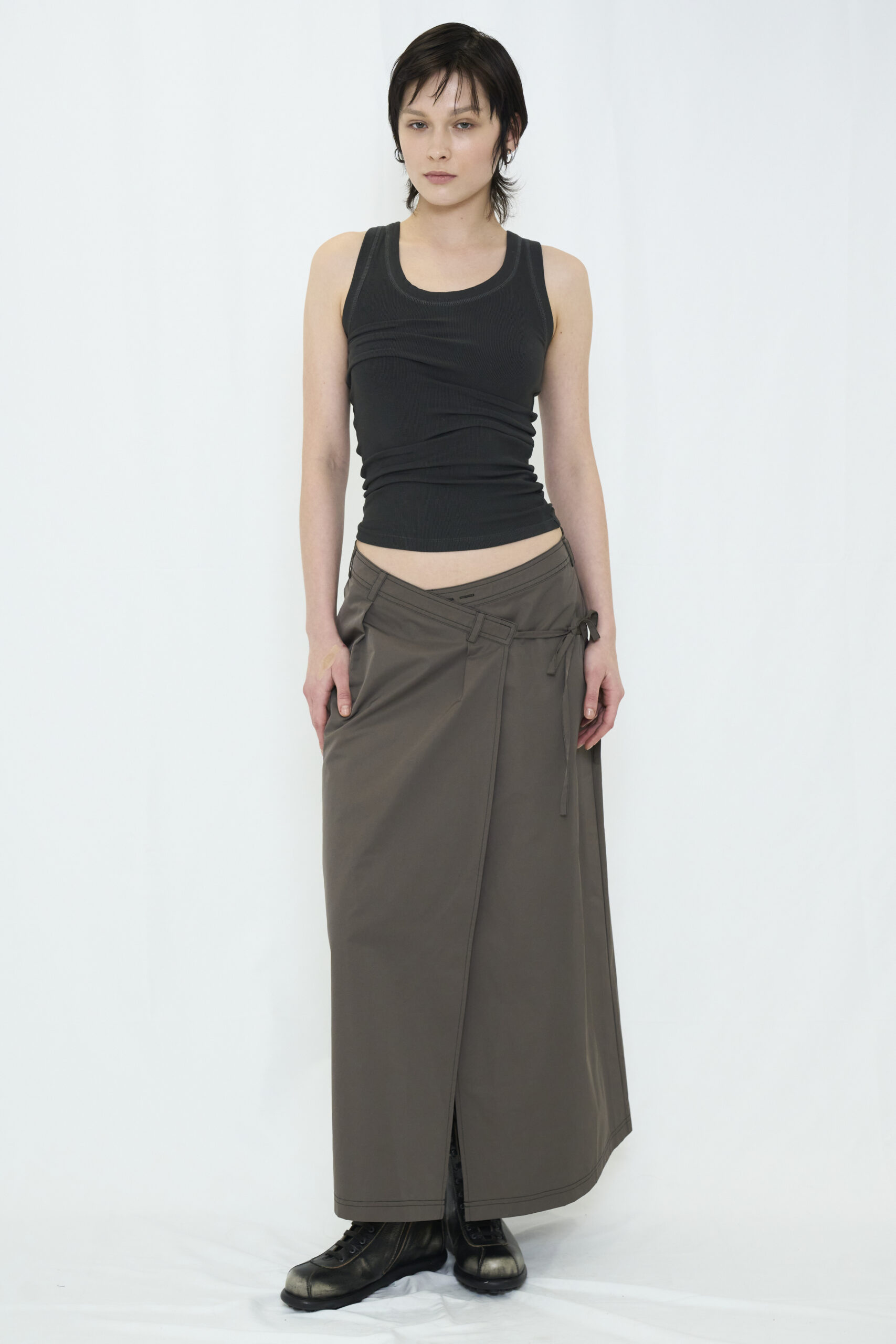 【POP UP】WRAP MAXI SKIRT / GRAY