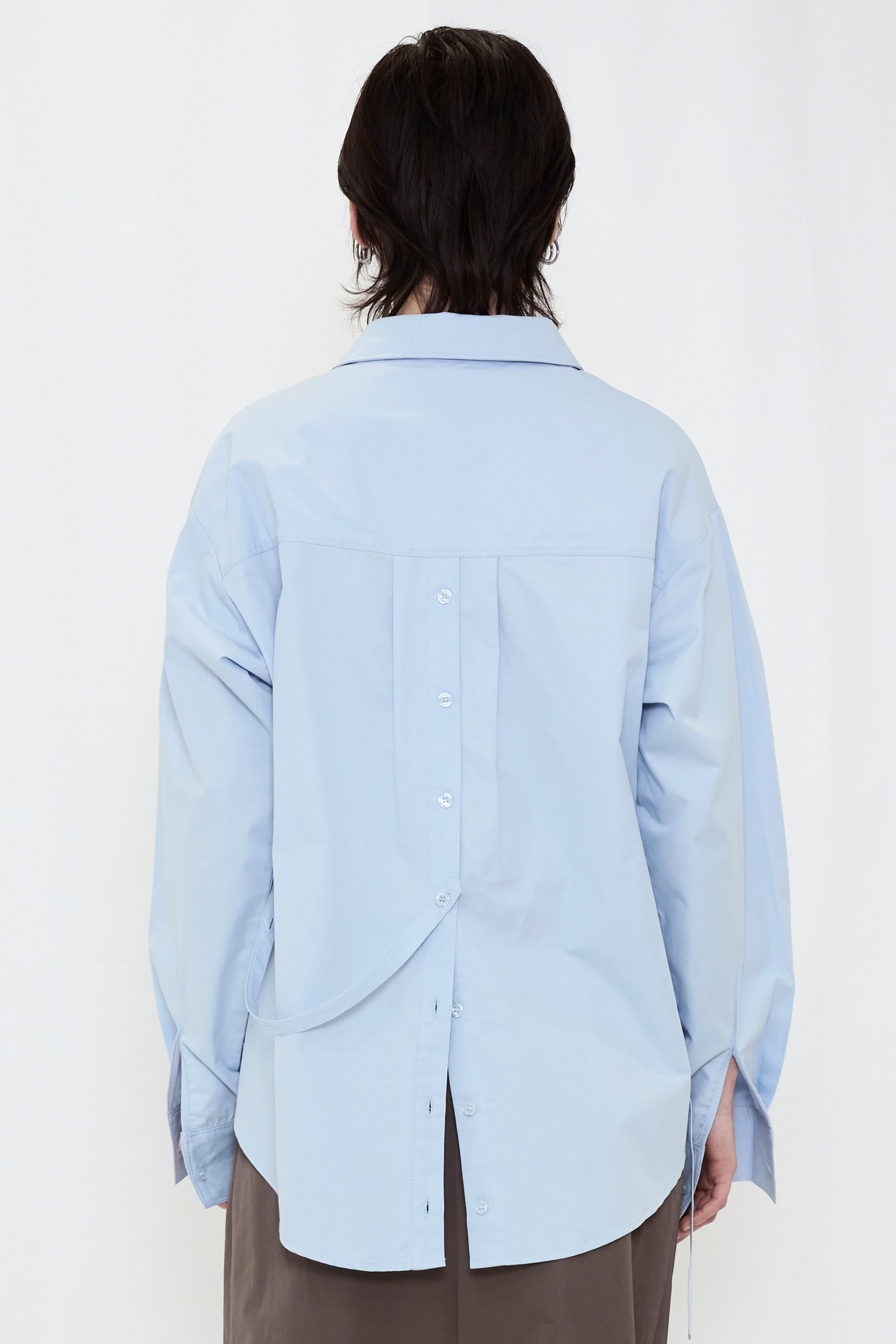 2WAY BUTTON BIG SHIRT / BLUE