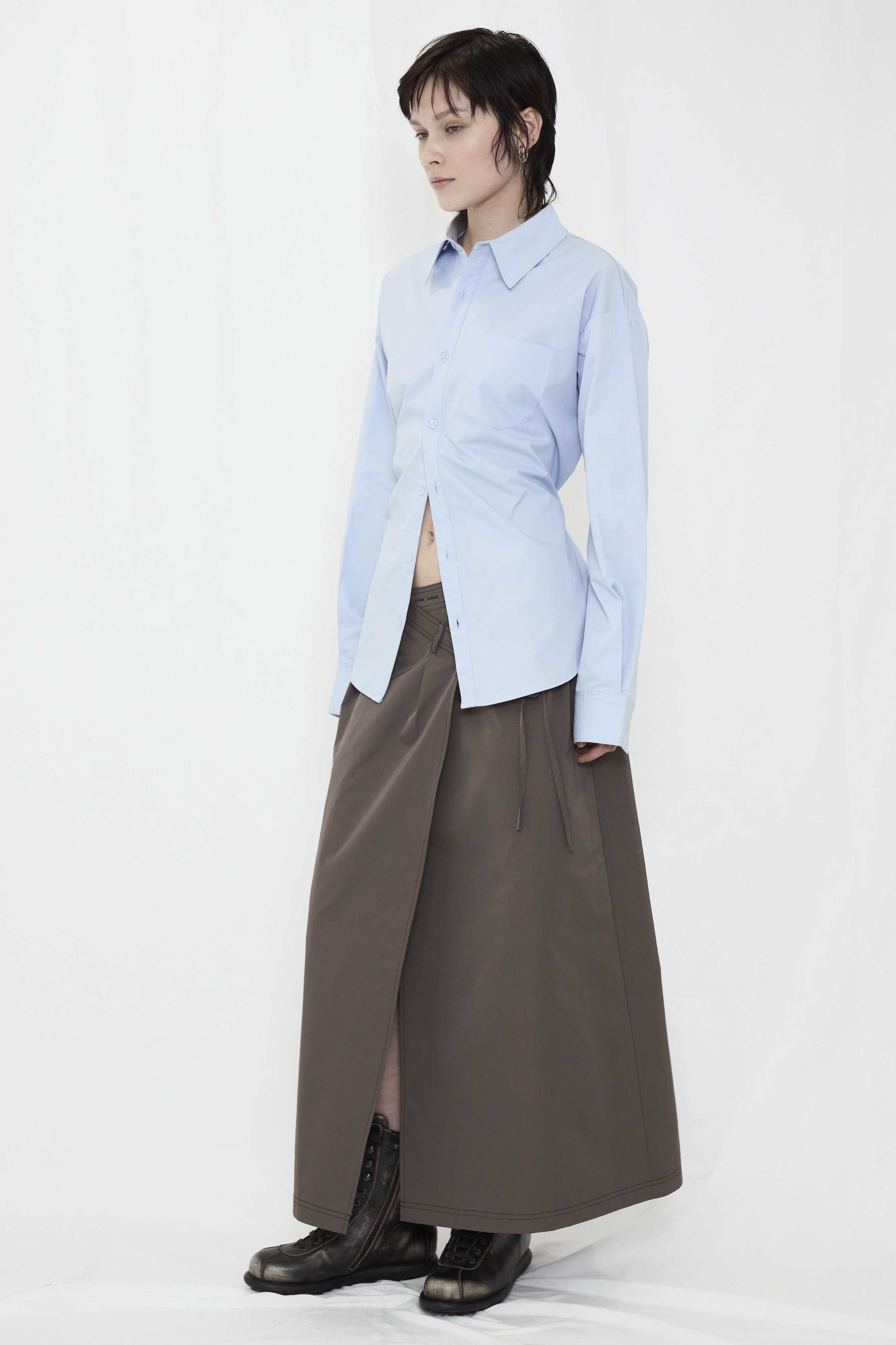 2WAY BUTTON BIG SHIRT / BLUE