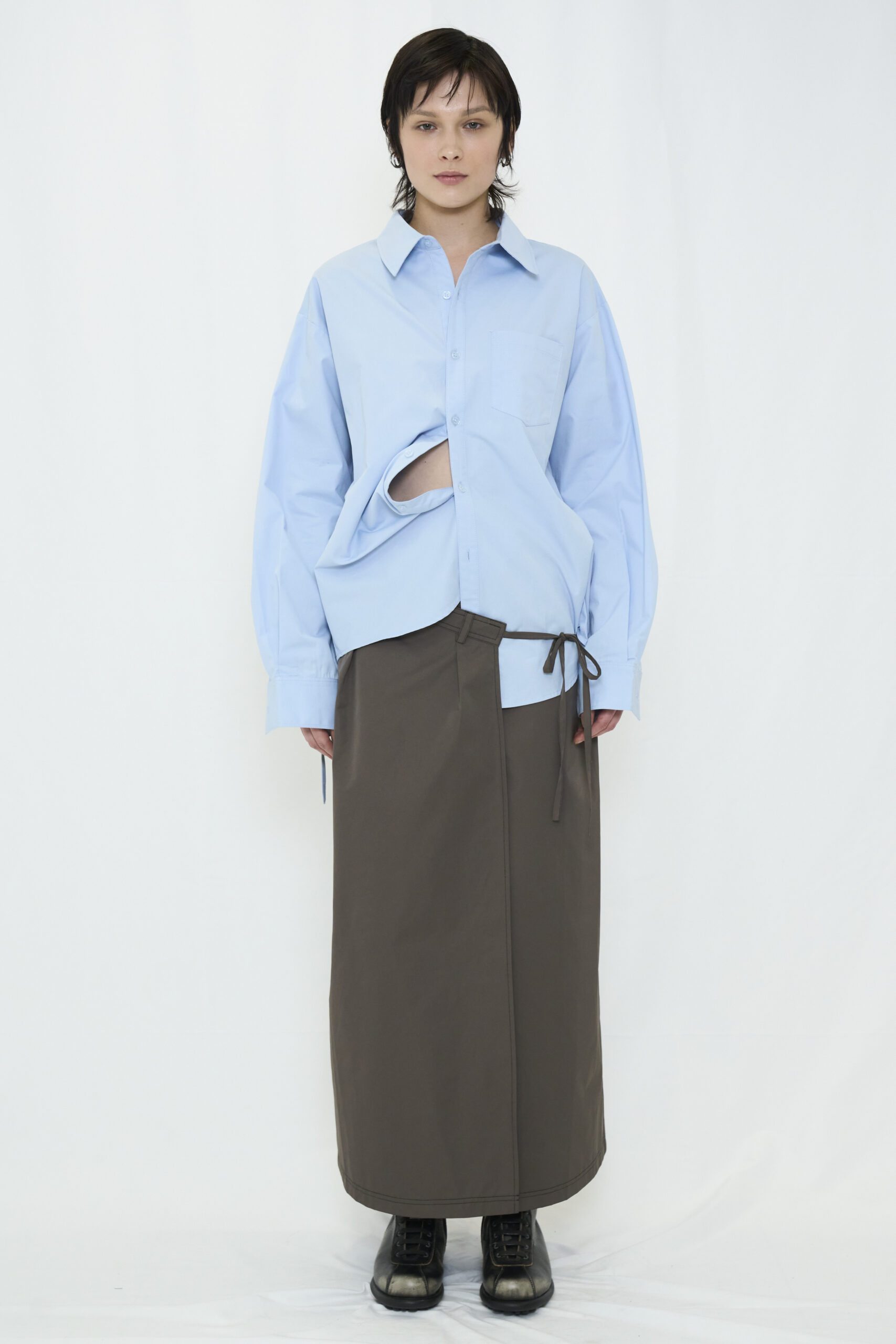 【POP UP】WRAP MAXI SKIRT / GRAY