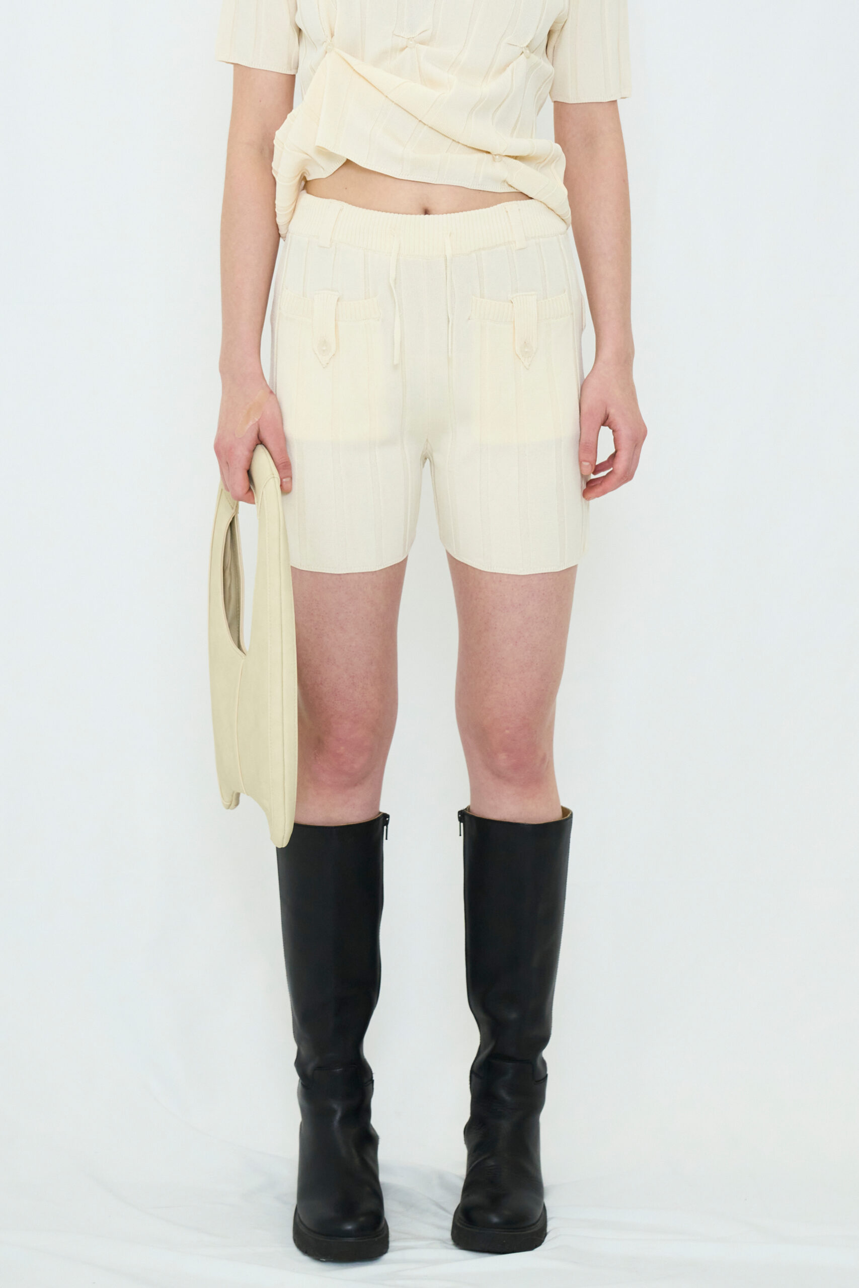 【POP UP】SMOOTH KNIT SHORT PANTS / IVORY