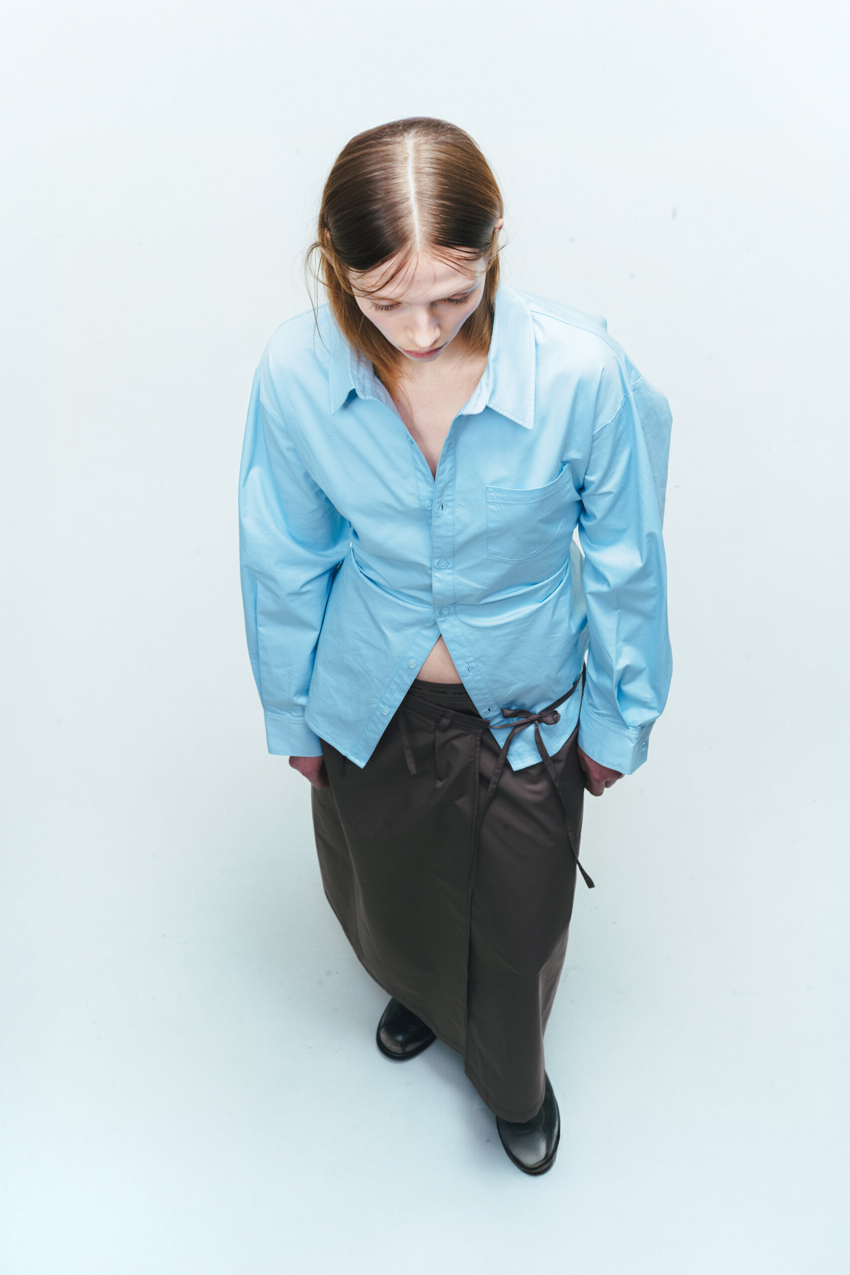 WRAP MAXI SKIRT / GRAY