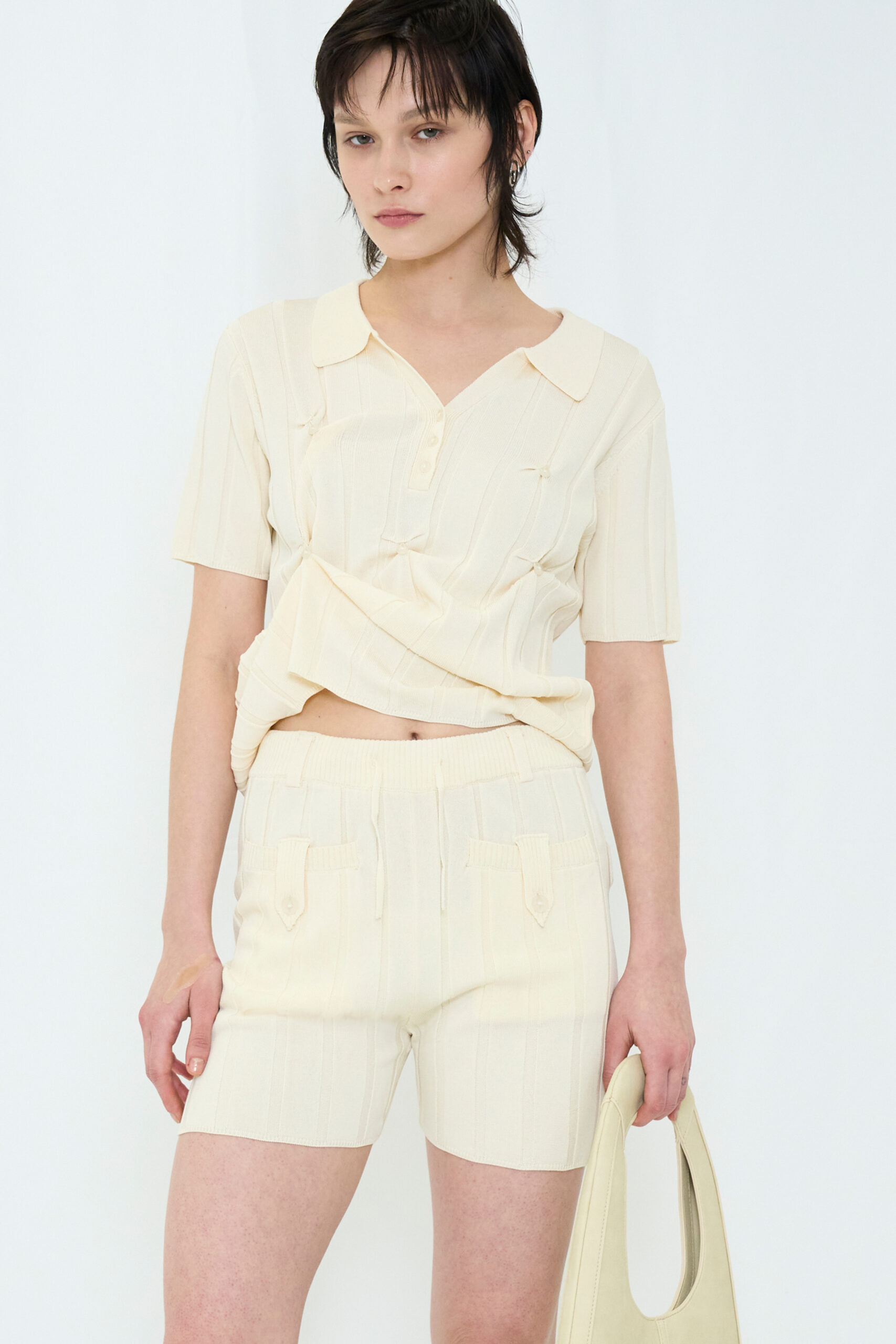 【POP UP】SMOOTH KNIT SHORT PANTS / IVORY