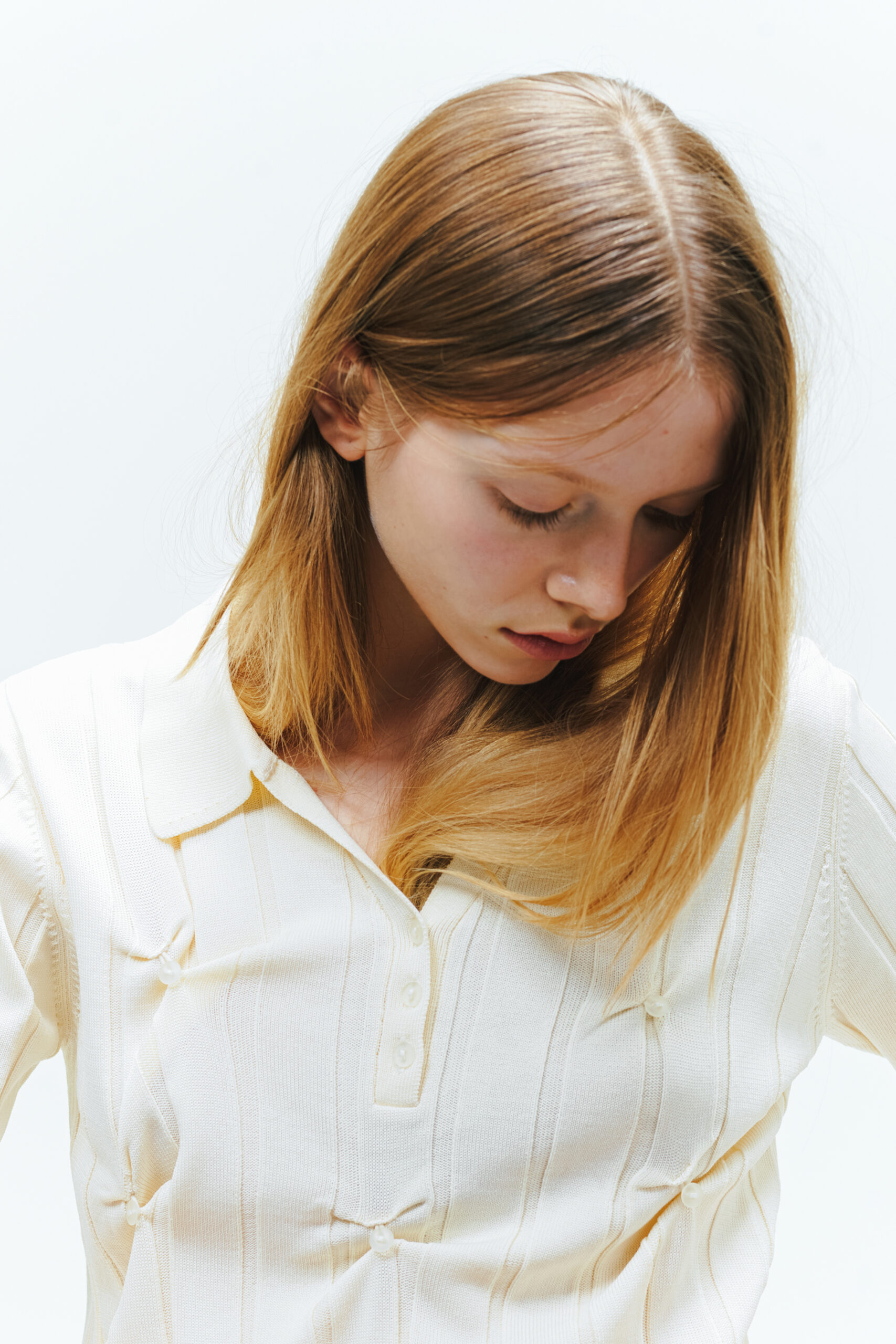 SMOOTH KNIT POLO SHIRT / IVORY