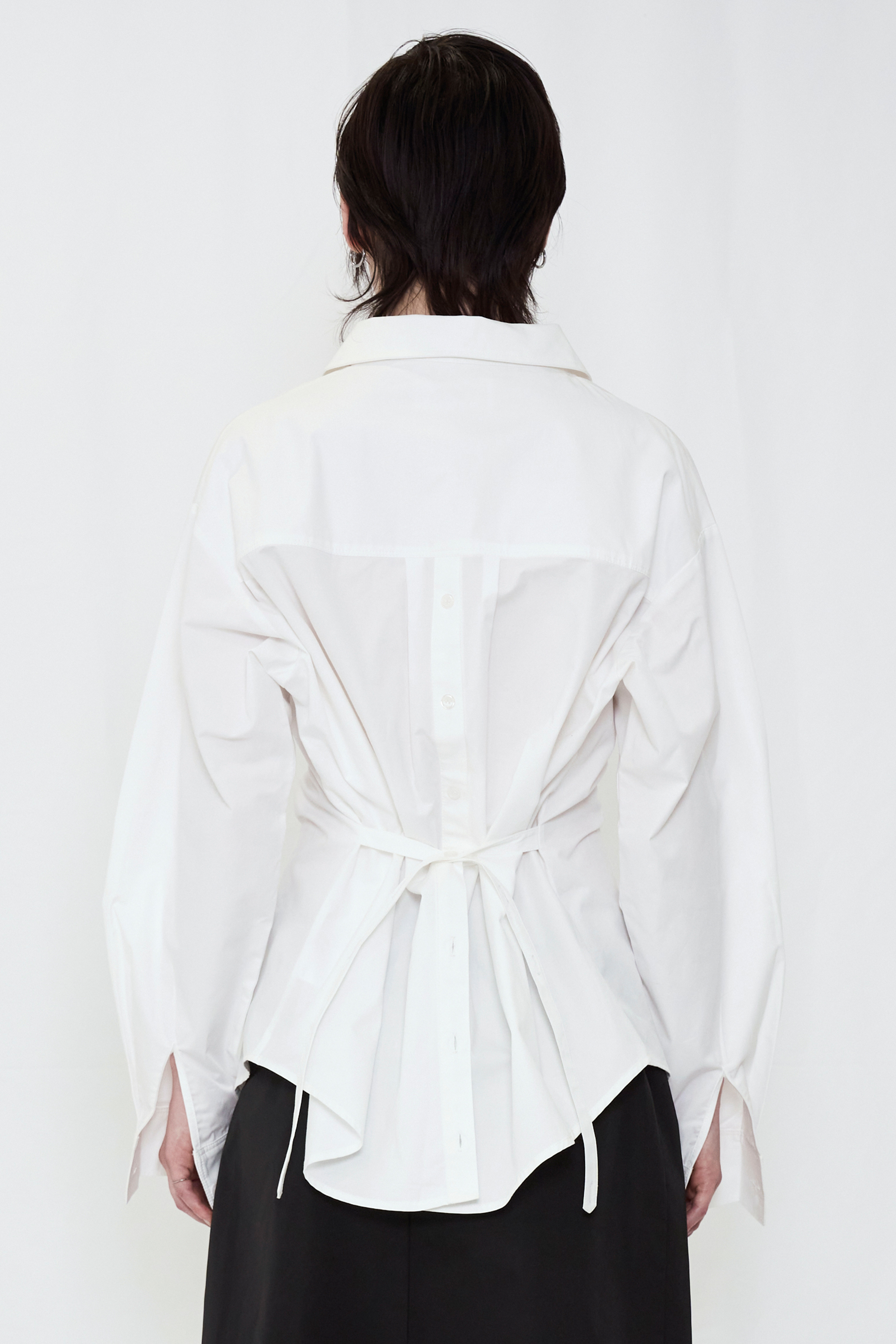 2WAY BUTTON BIG SHIRT / WHITE
